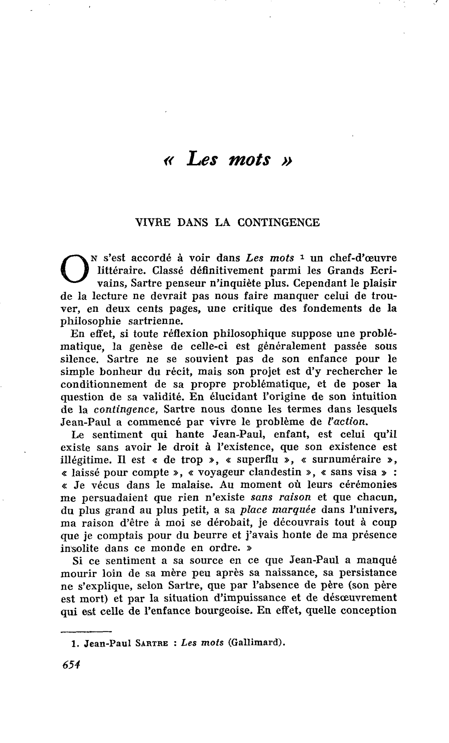 « Les mots »