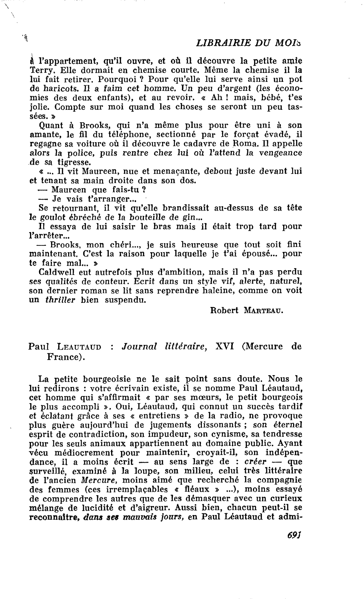 Paul Leautaud : Journal littéraire, XVI