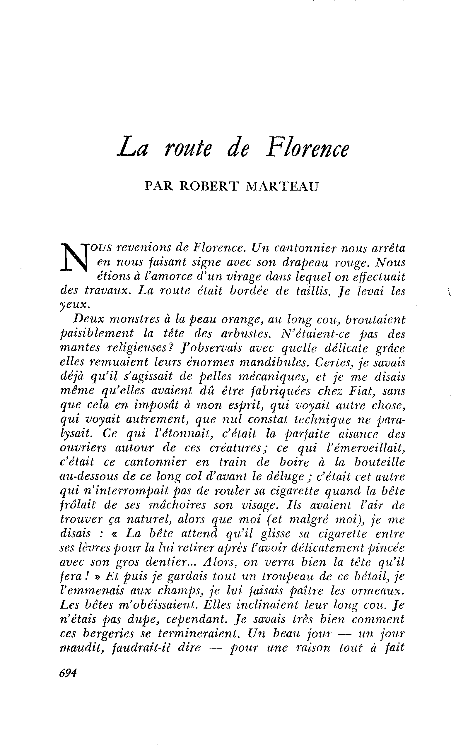 La route de Florence