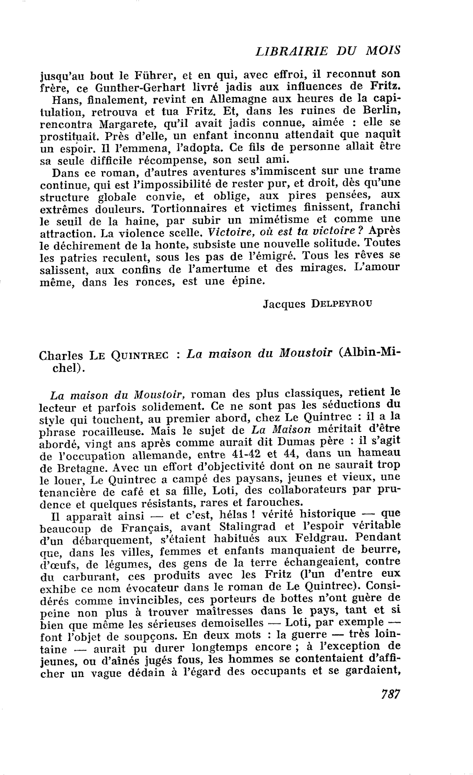 Charles Le Quintrec : La maison du Moustoir