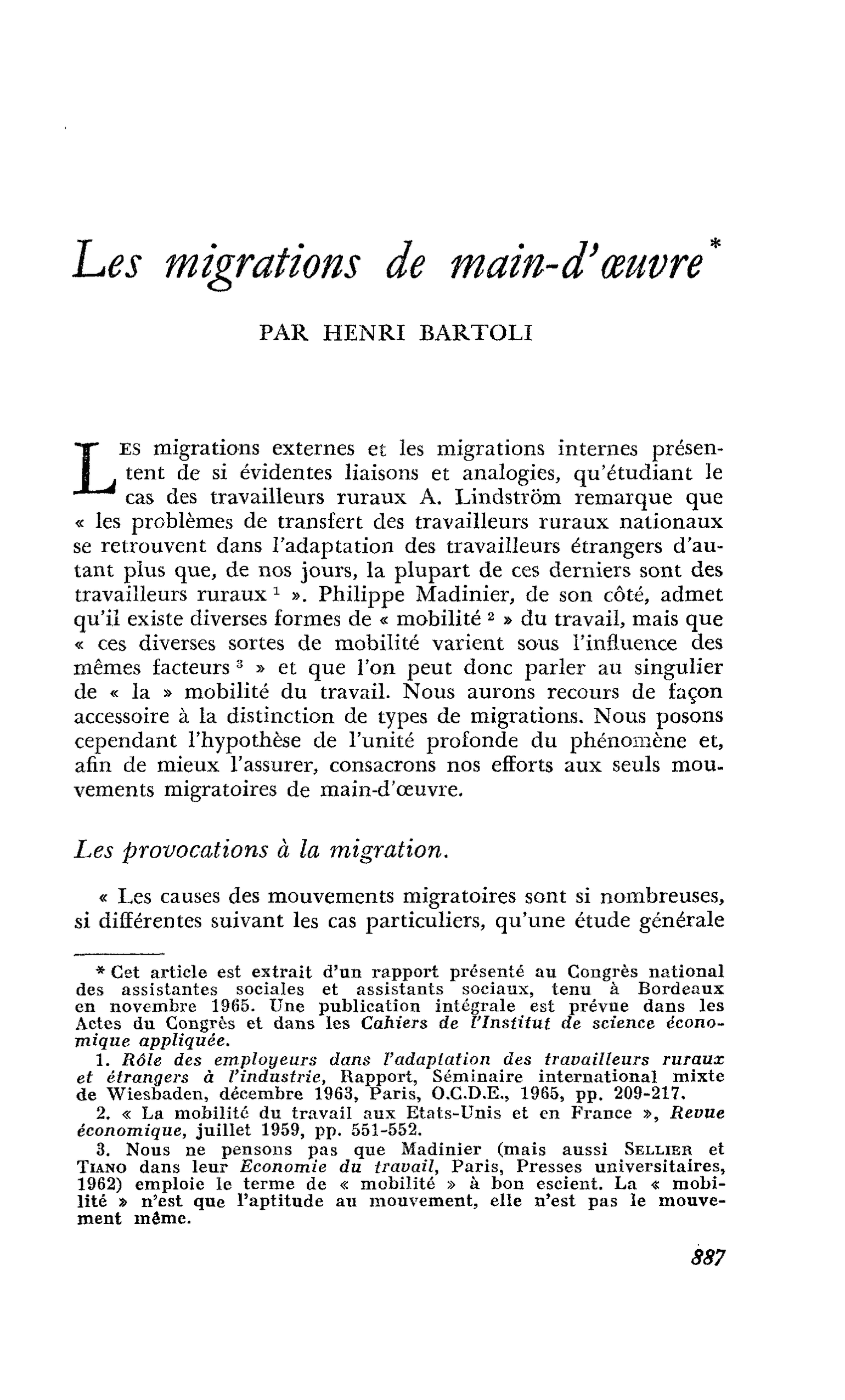 Les migrations de main-d’oeuvre