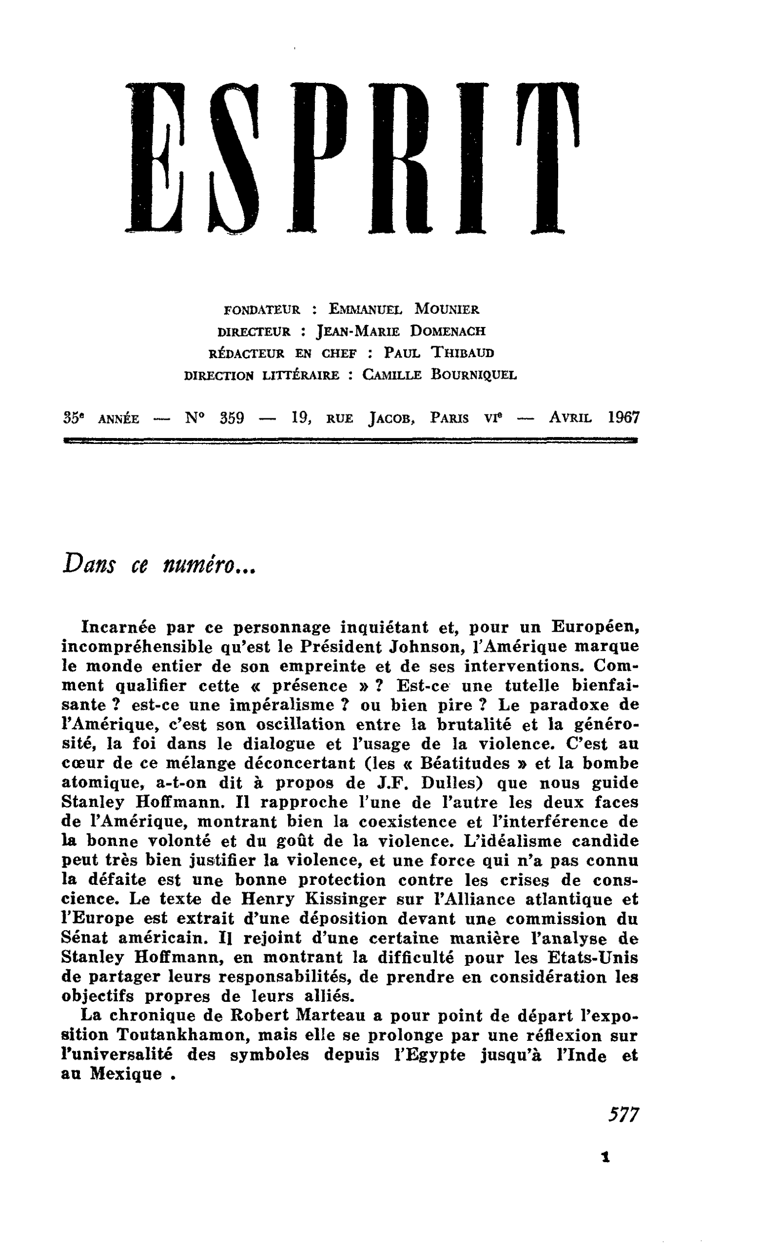 Dans ce numéro…