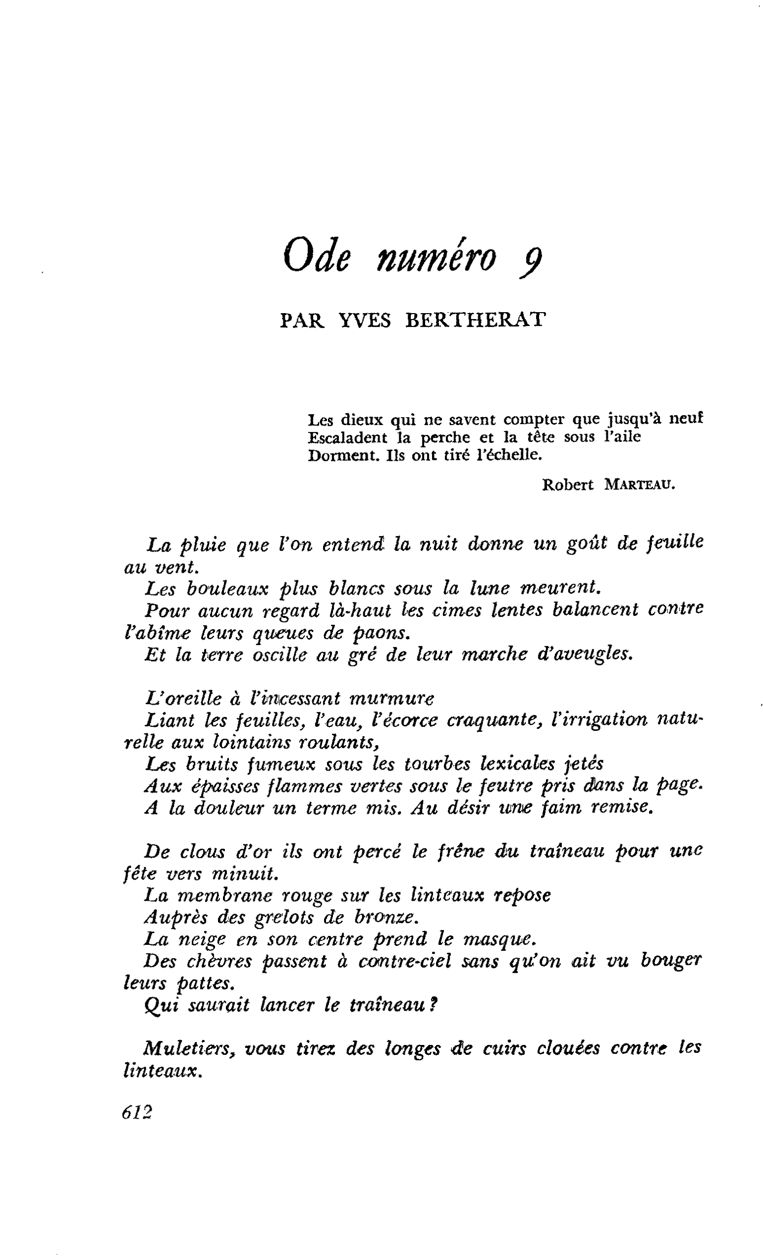 Ode numéro 9
