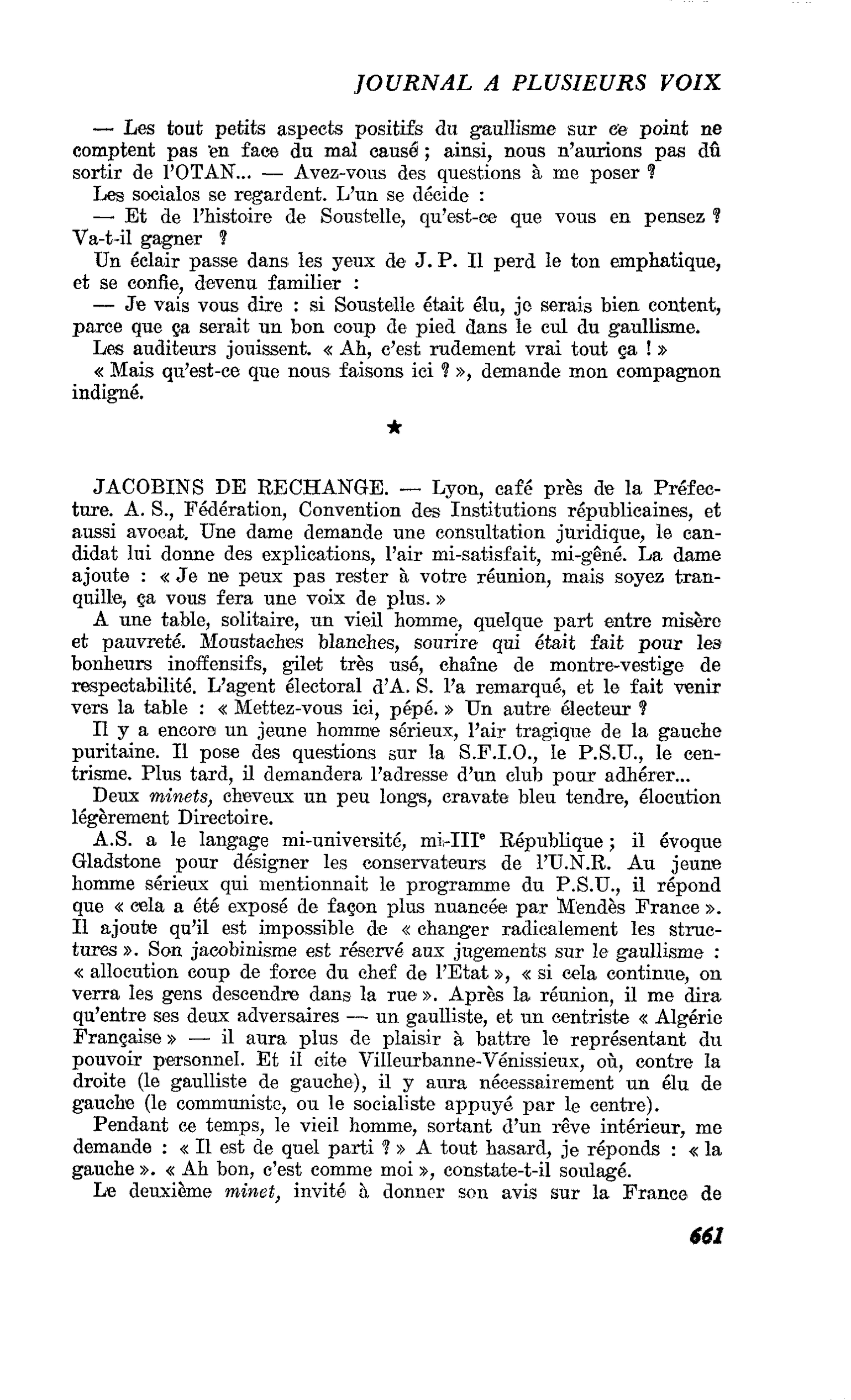JACOBINS DE RECHANGE