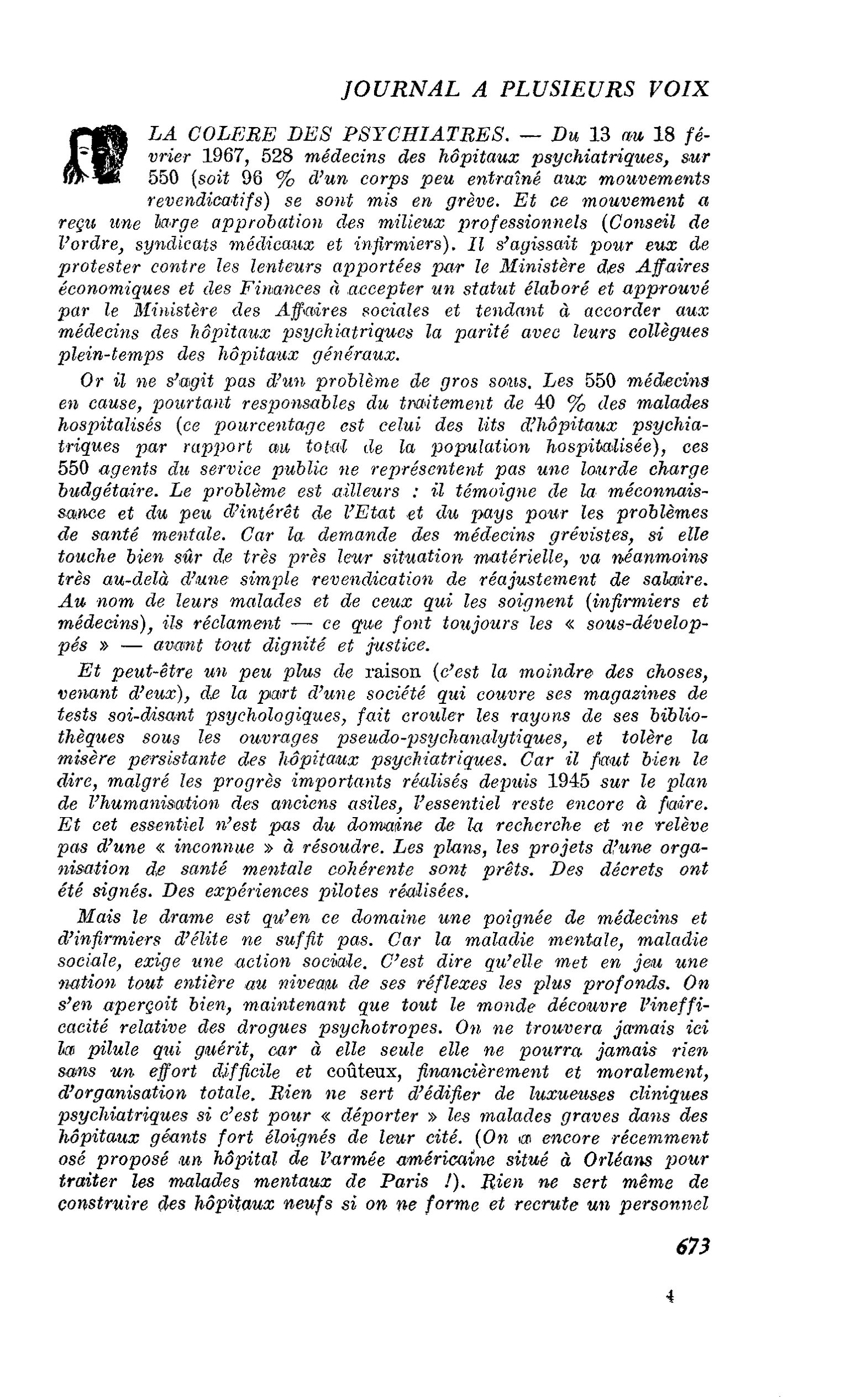 LA COLERE DES PSYCHIATRES