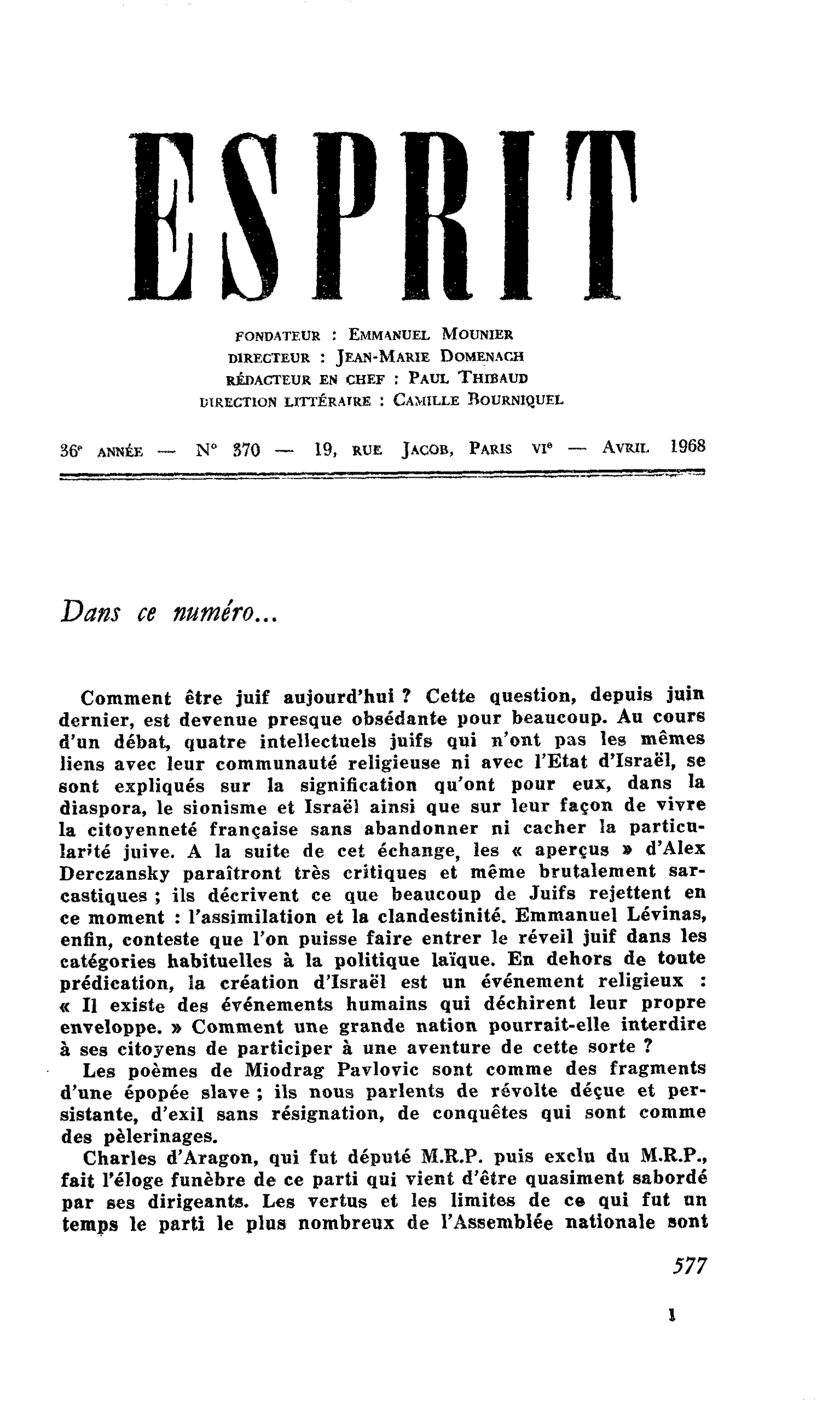 Dans ce numéro…