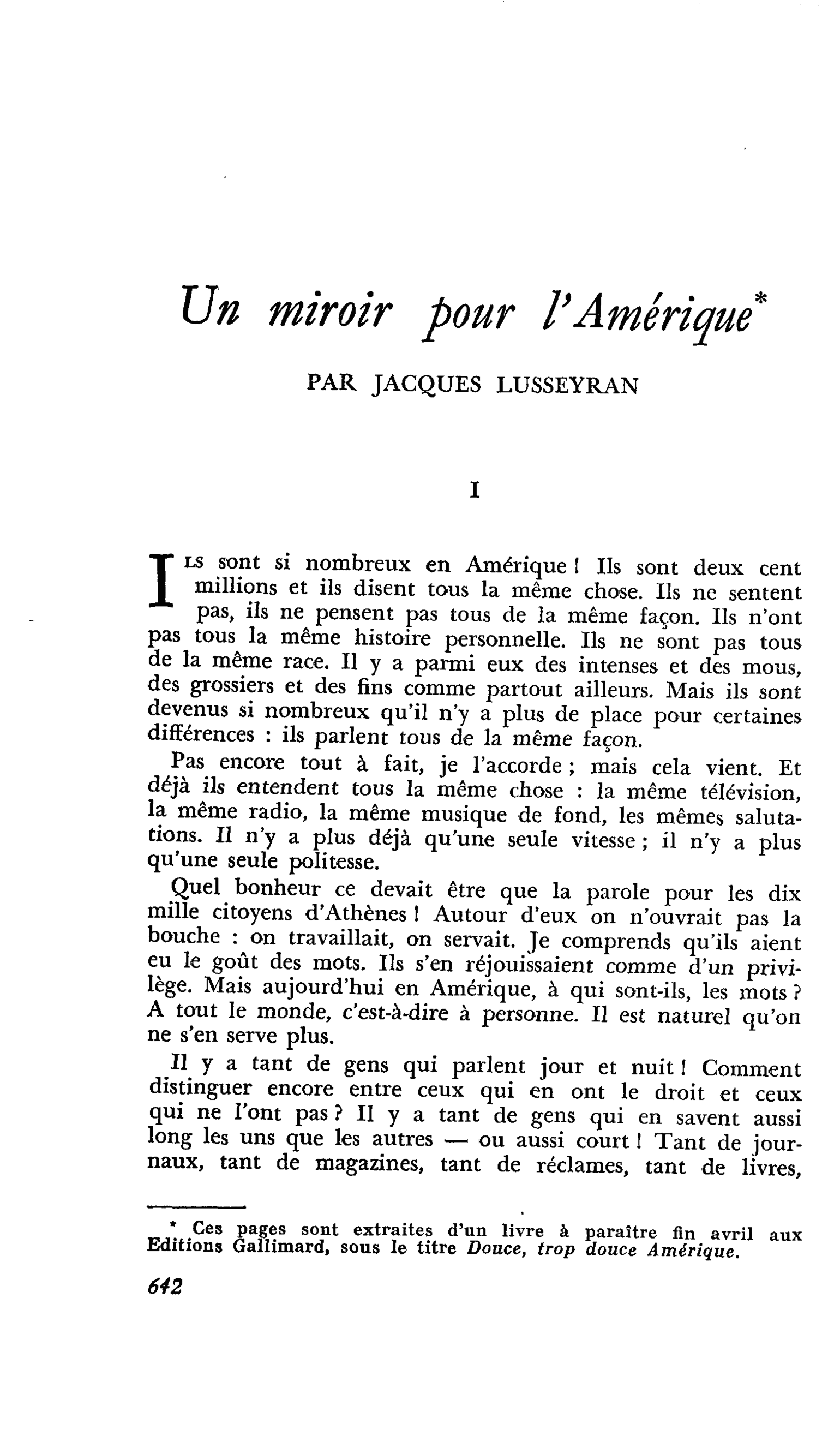 Un miroir pour l’Amérique