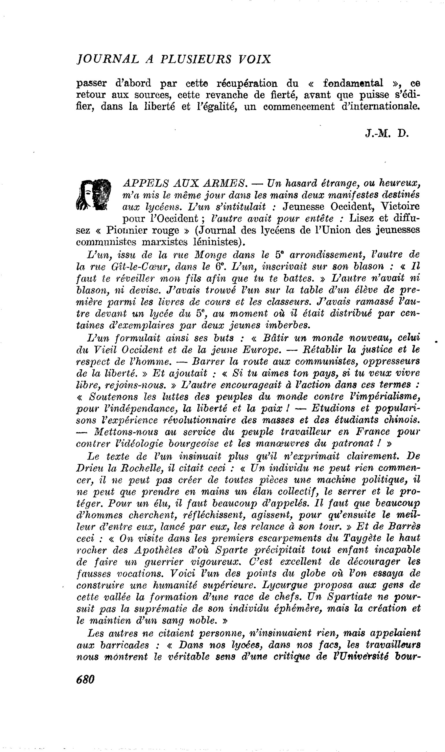 APPELS AUX ARMES