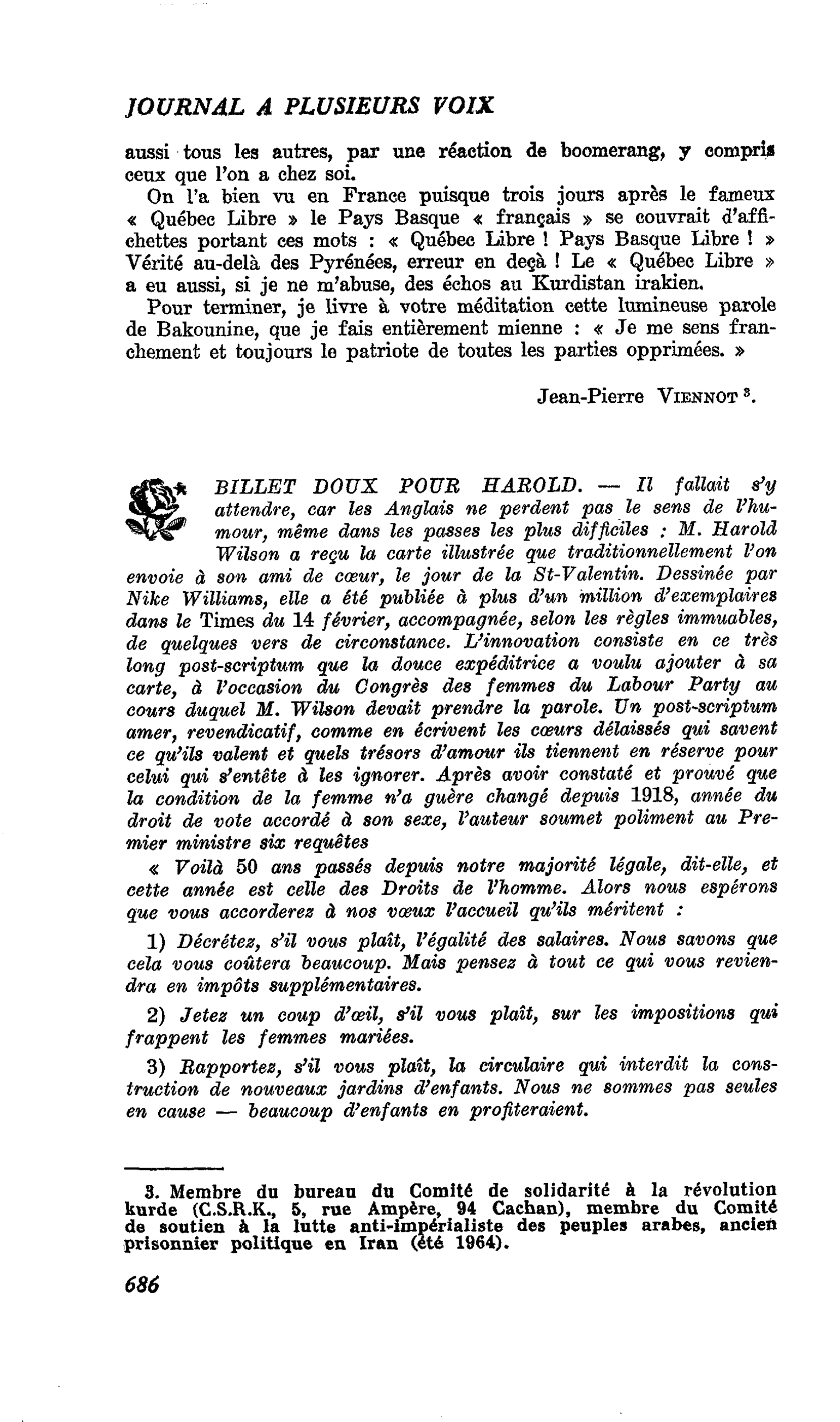 BILLET DOUX POUR EABOLD