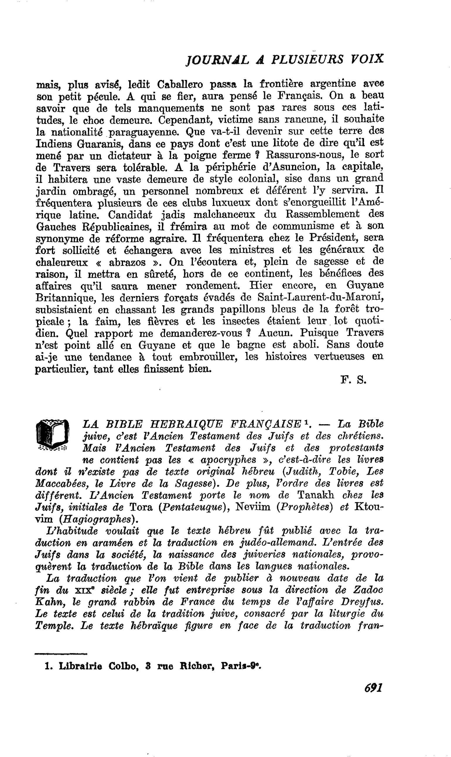 LA BIBLE HEBRAÏQUE FRANÇAISE