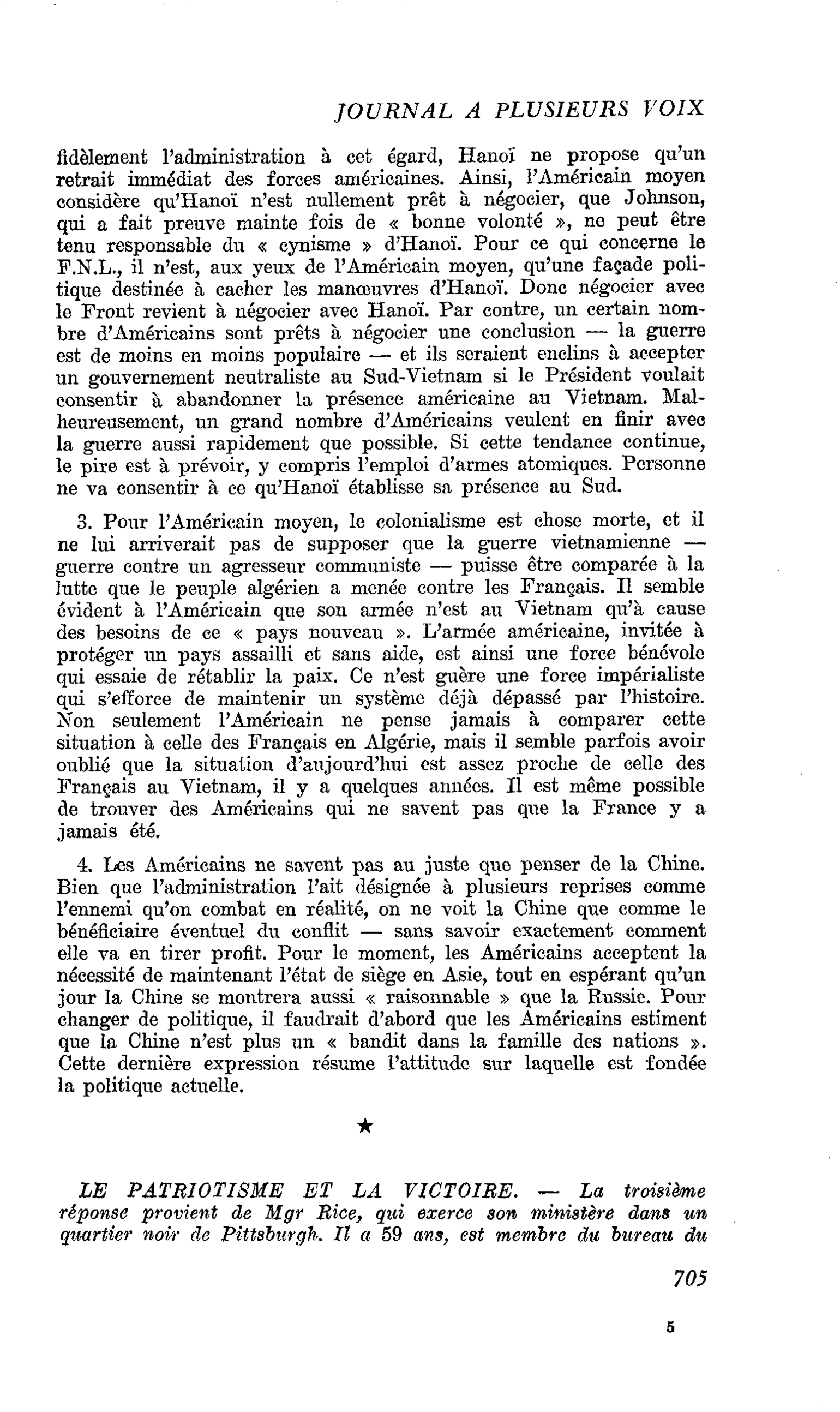 LE PATRIOTISME ET LA VICTOIRE
