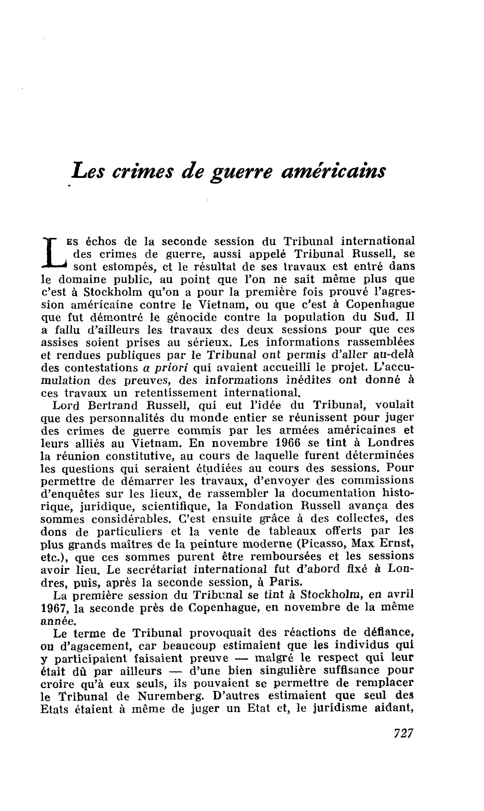 Les crimes de guerre américains