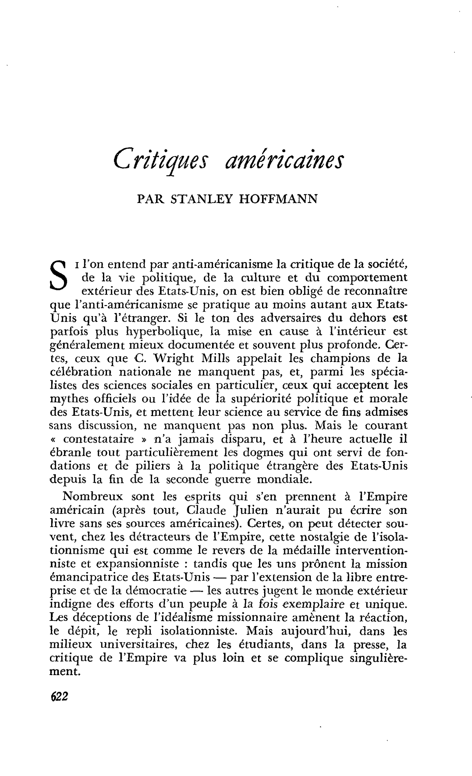 Critiques américaines