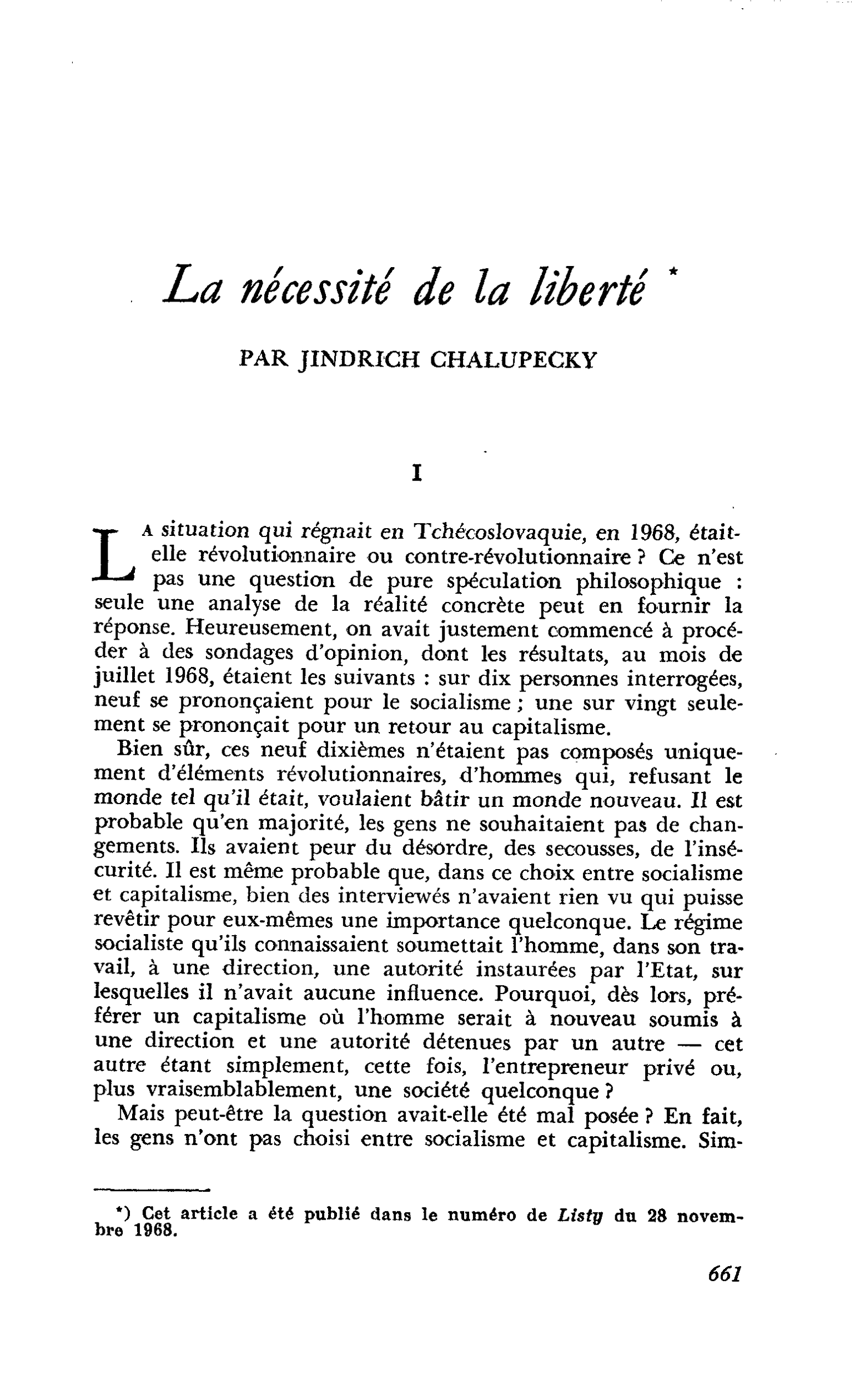 La nécessité de la liberté