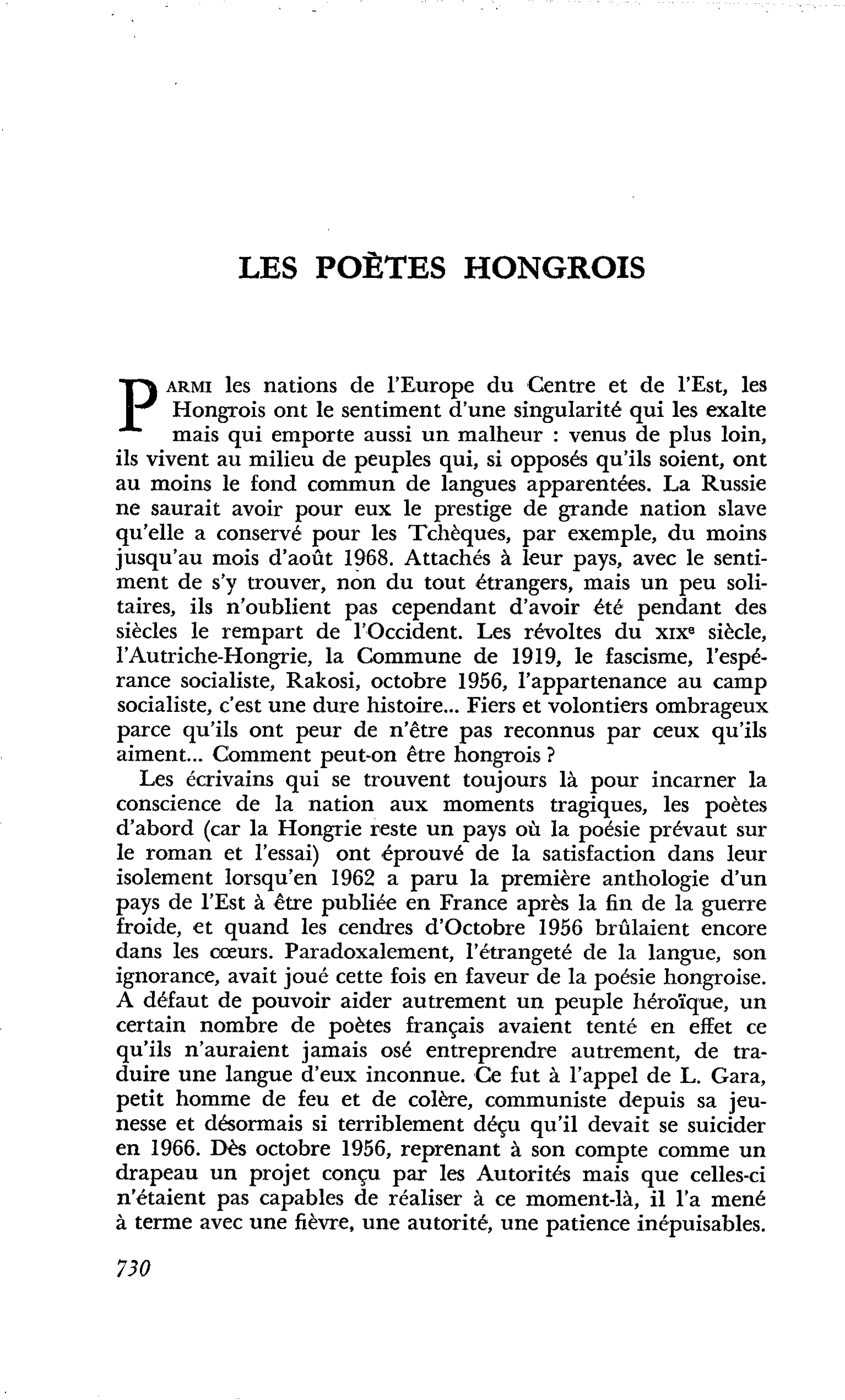 LES POÈTES HONGROIS