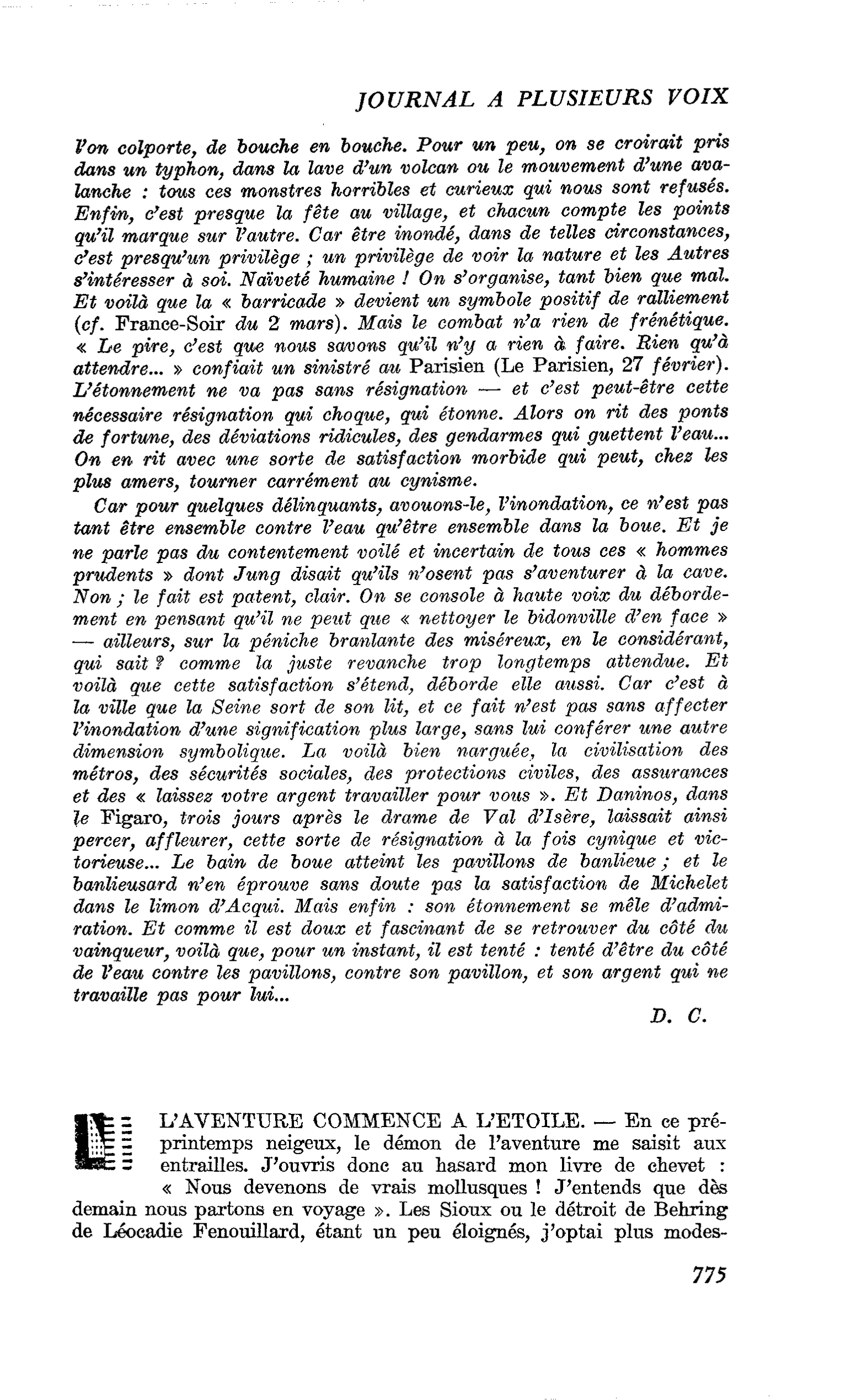 L’AVENTURE COMMENCE A L’ETOILE