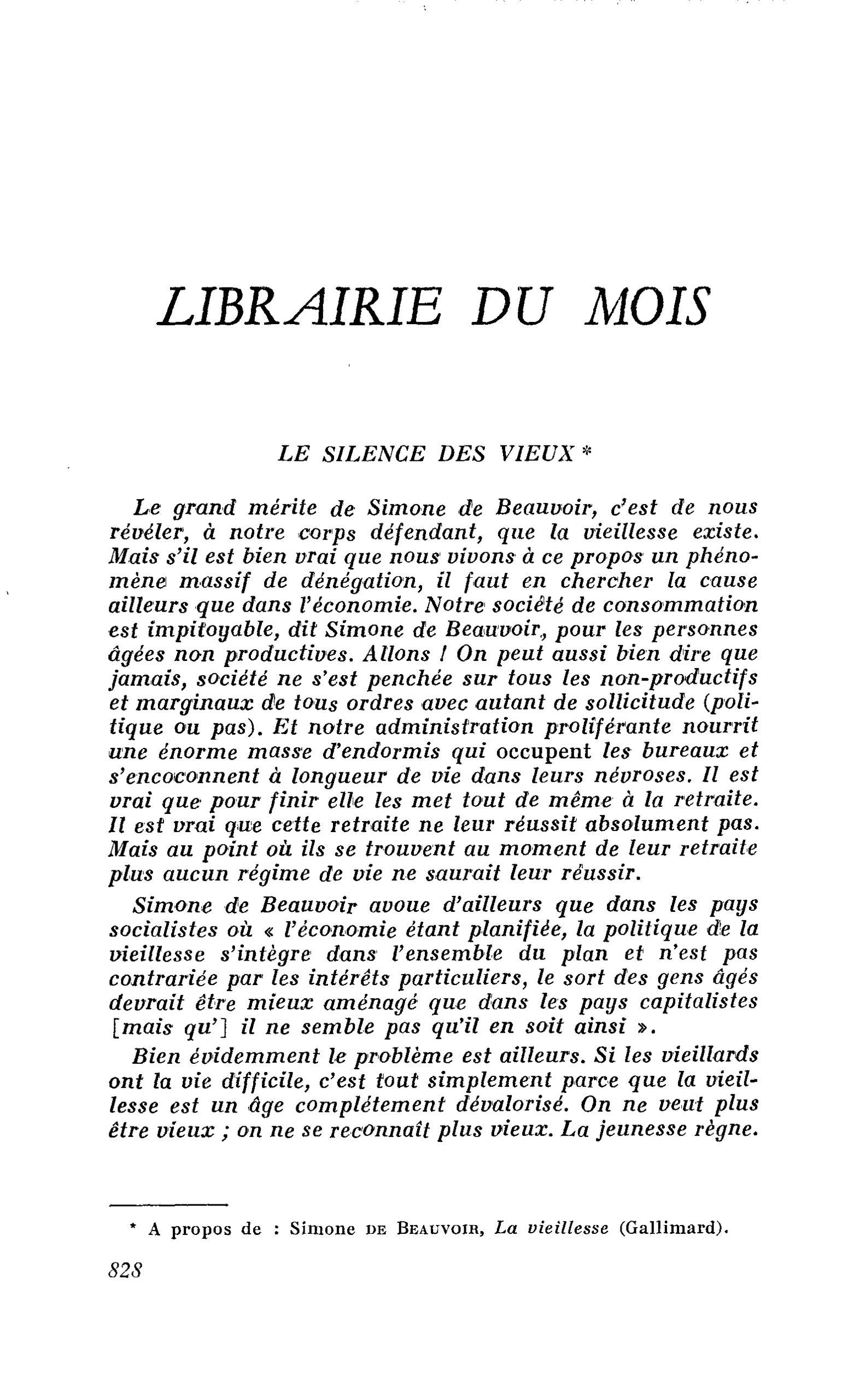 LE SILENCE DES VIEUX
