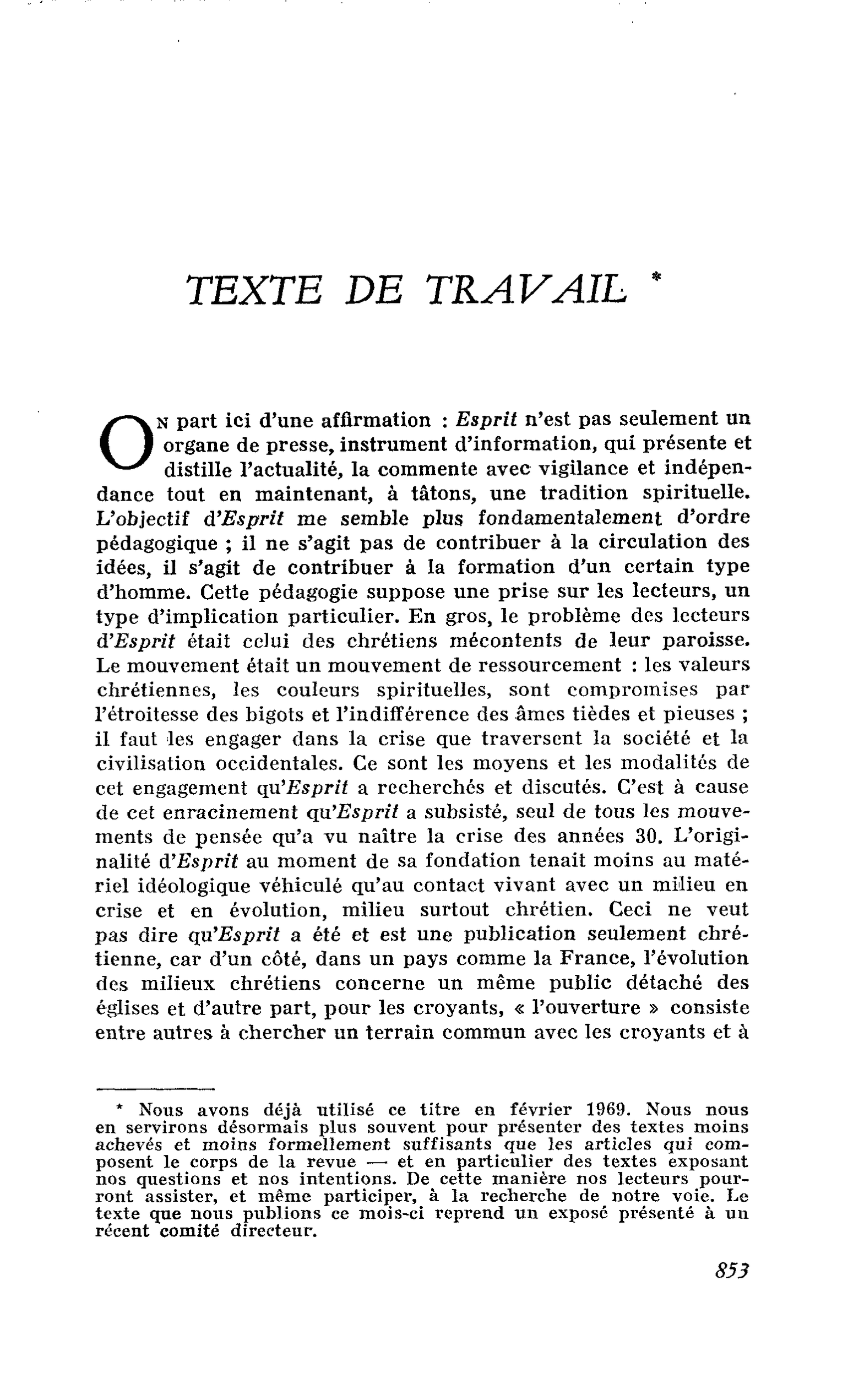 Texte de travail