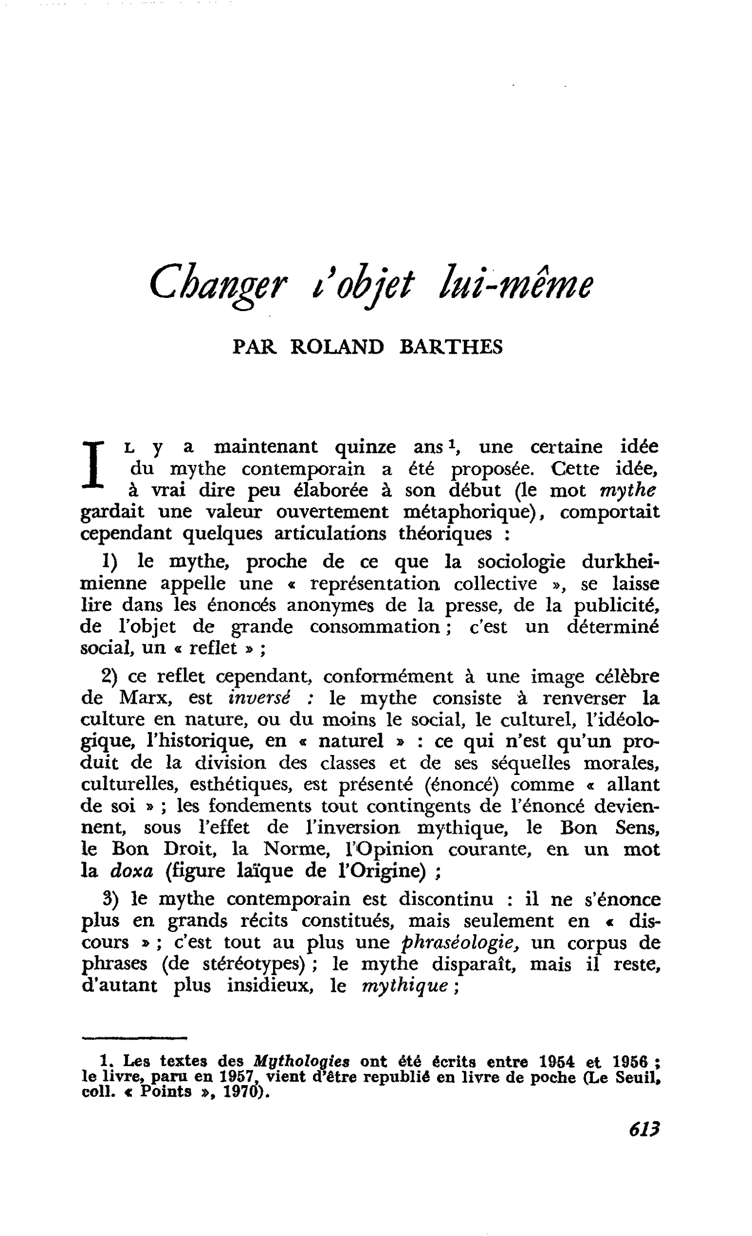 Changer l’objet lui-même