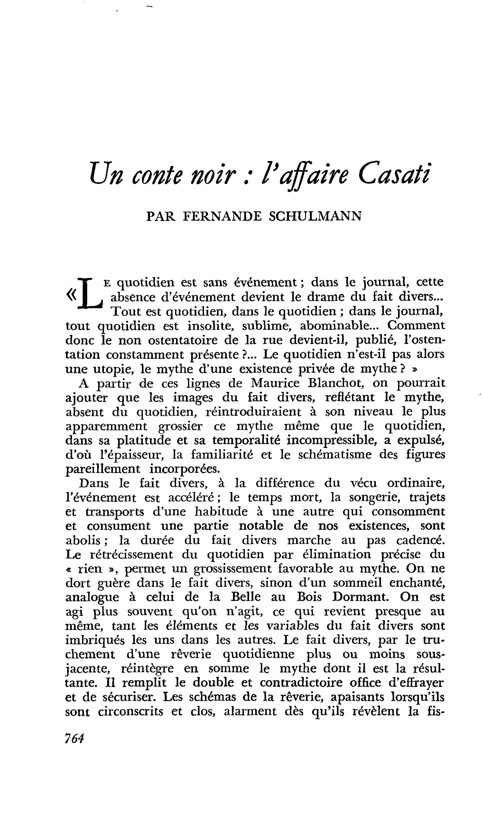 Un conte noir : l’affaire Casati