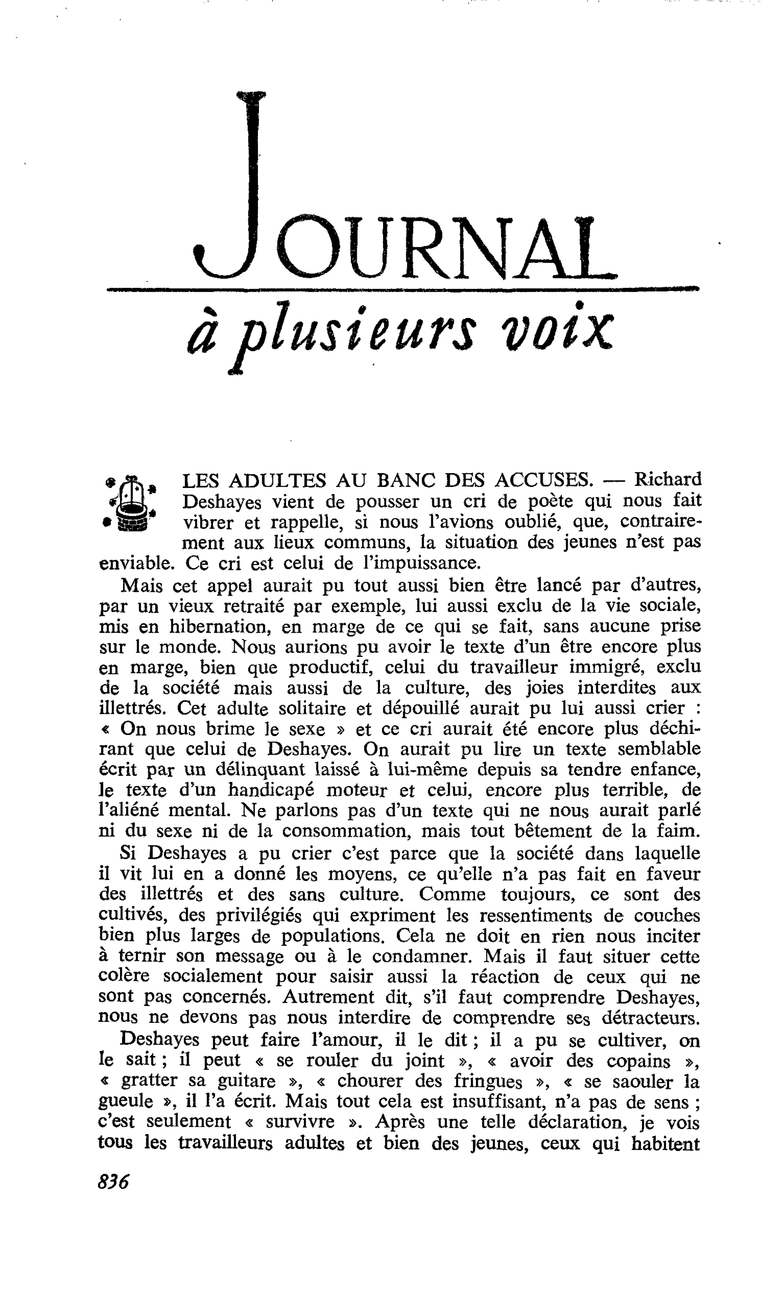 LES ADULTES AU BANC DES ACCUSES