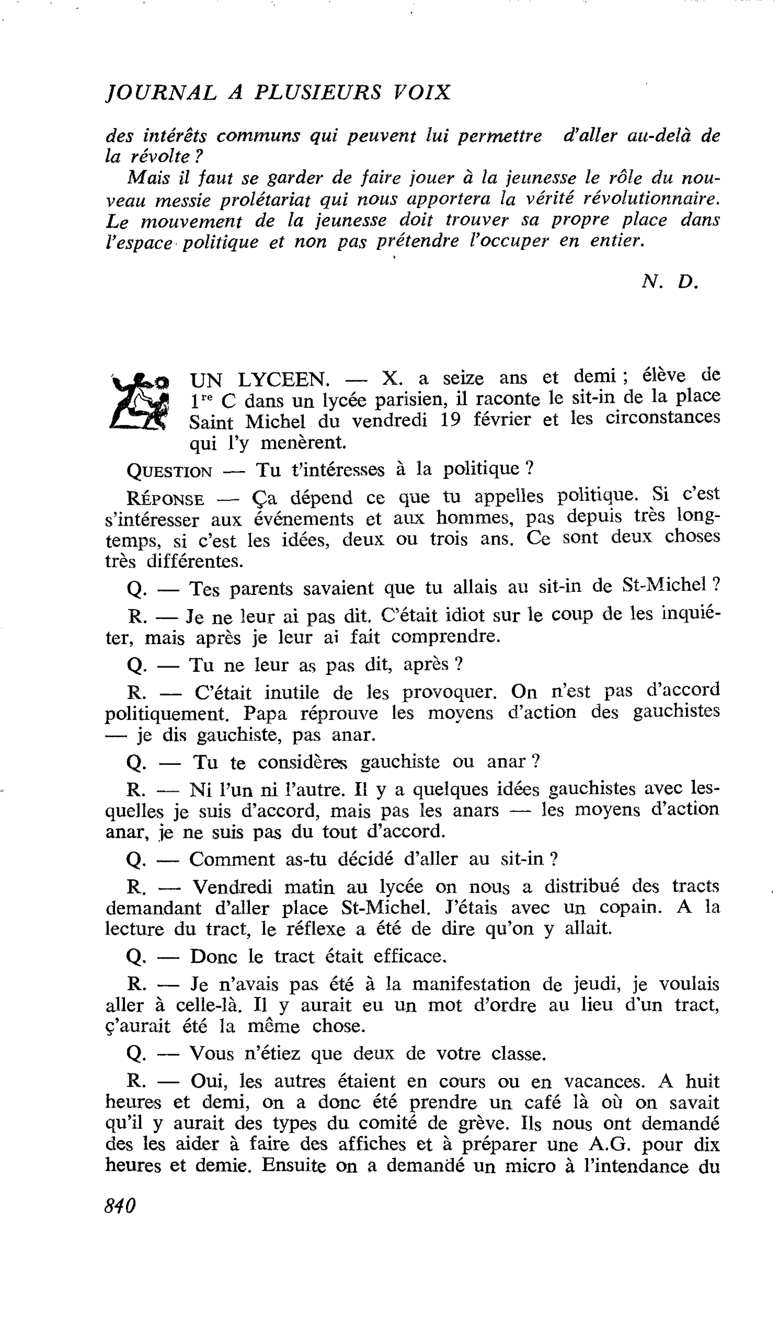 UN LYCEEN