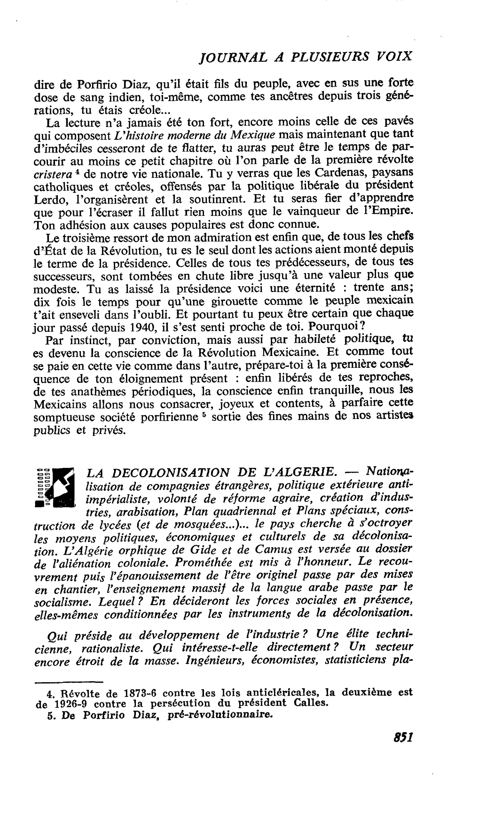 LA DECOLONISATION DE L’ALGERIE