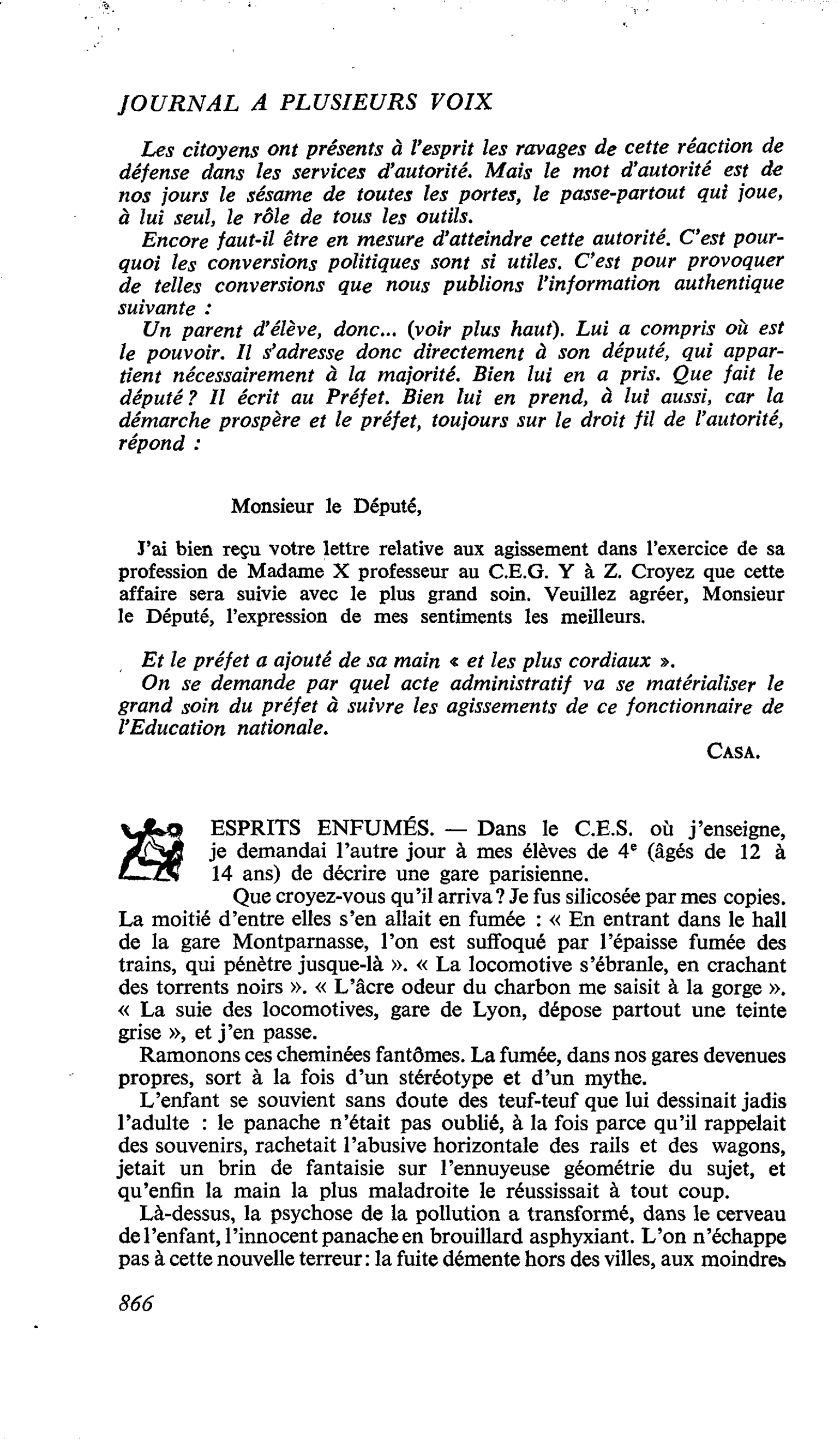 ESPRITS ENFUMÉS