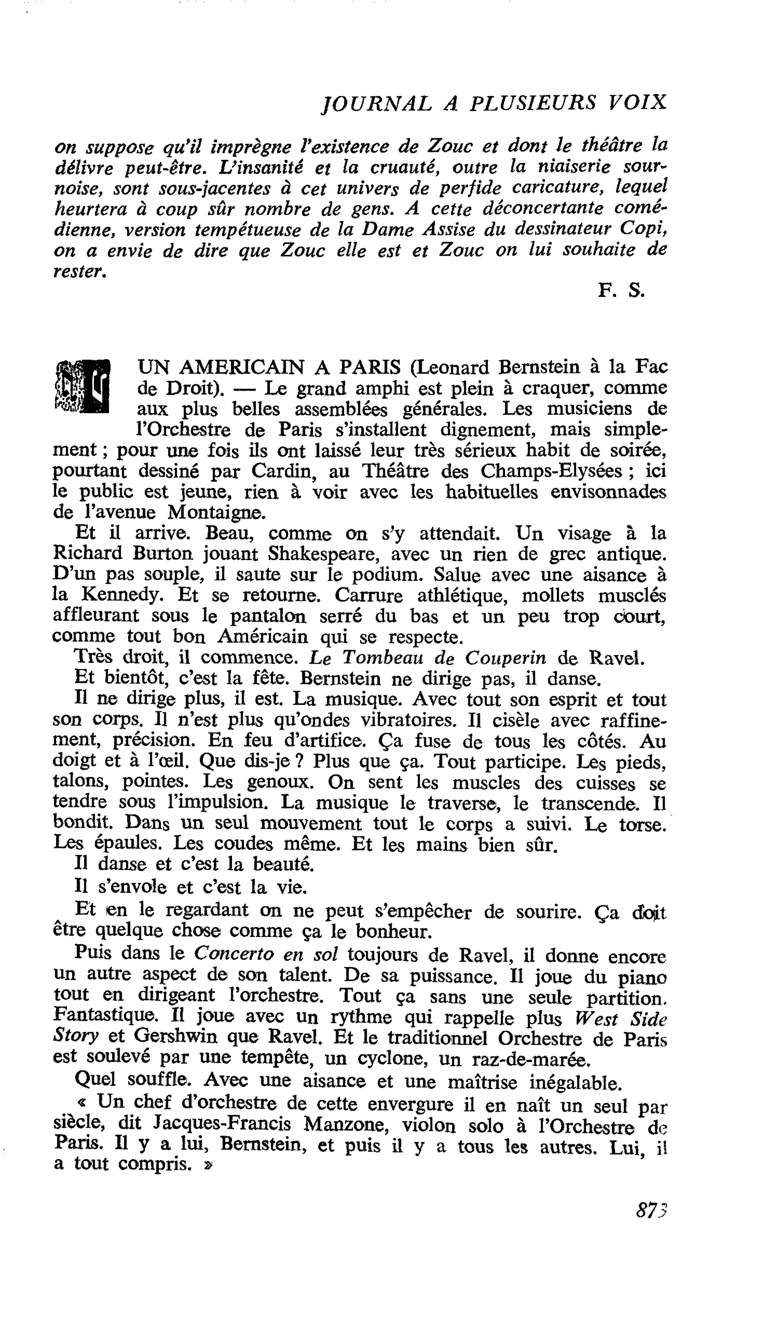UN AMERICAIN A PARIS