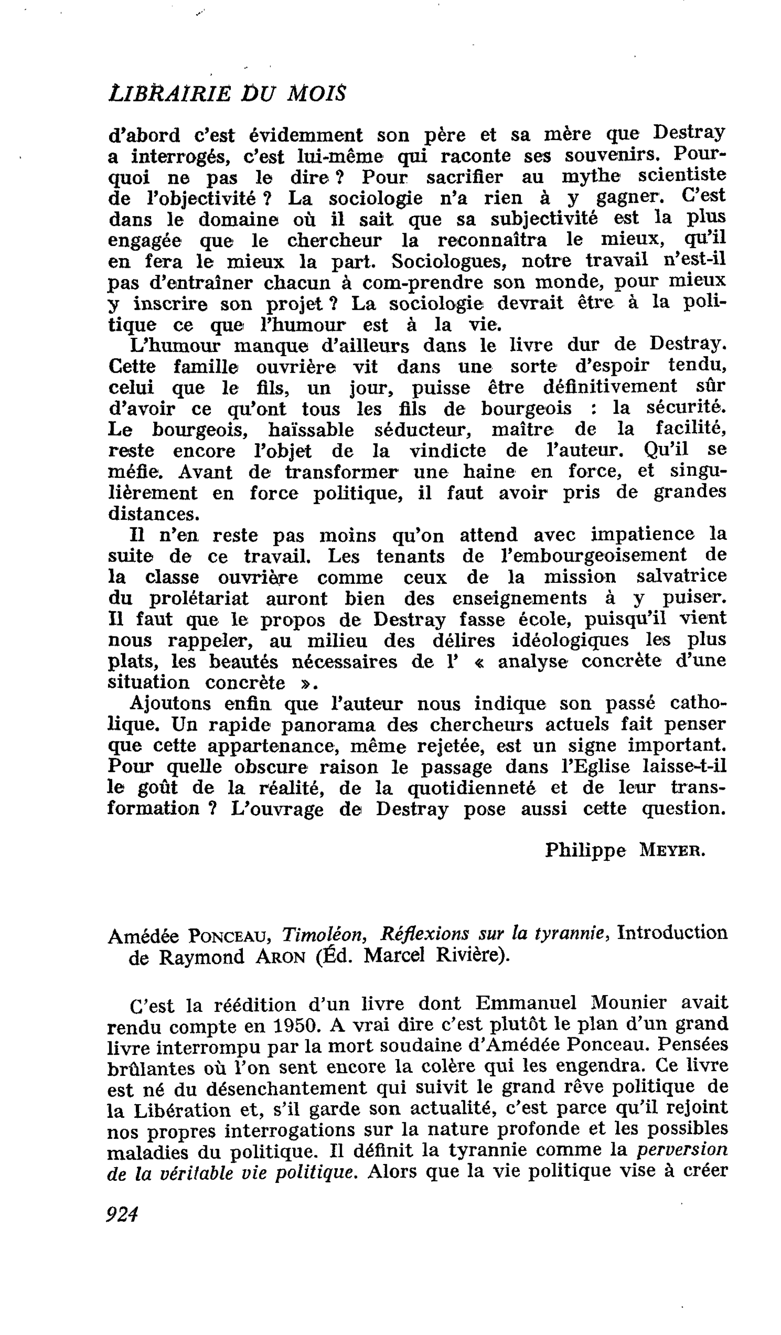Amédée Ponceau, Timoléon, Réflexions sur la tyrannie