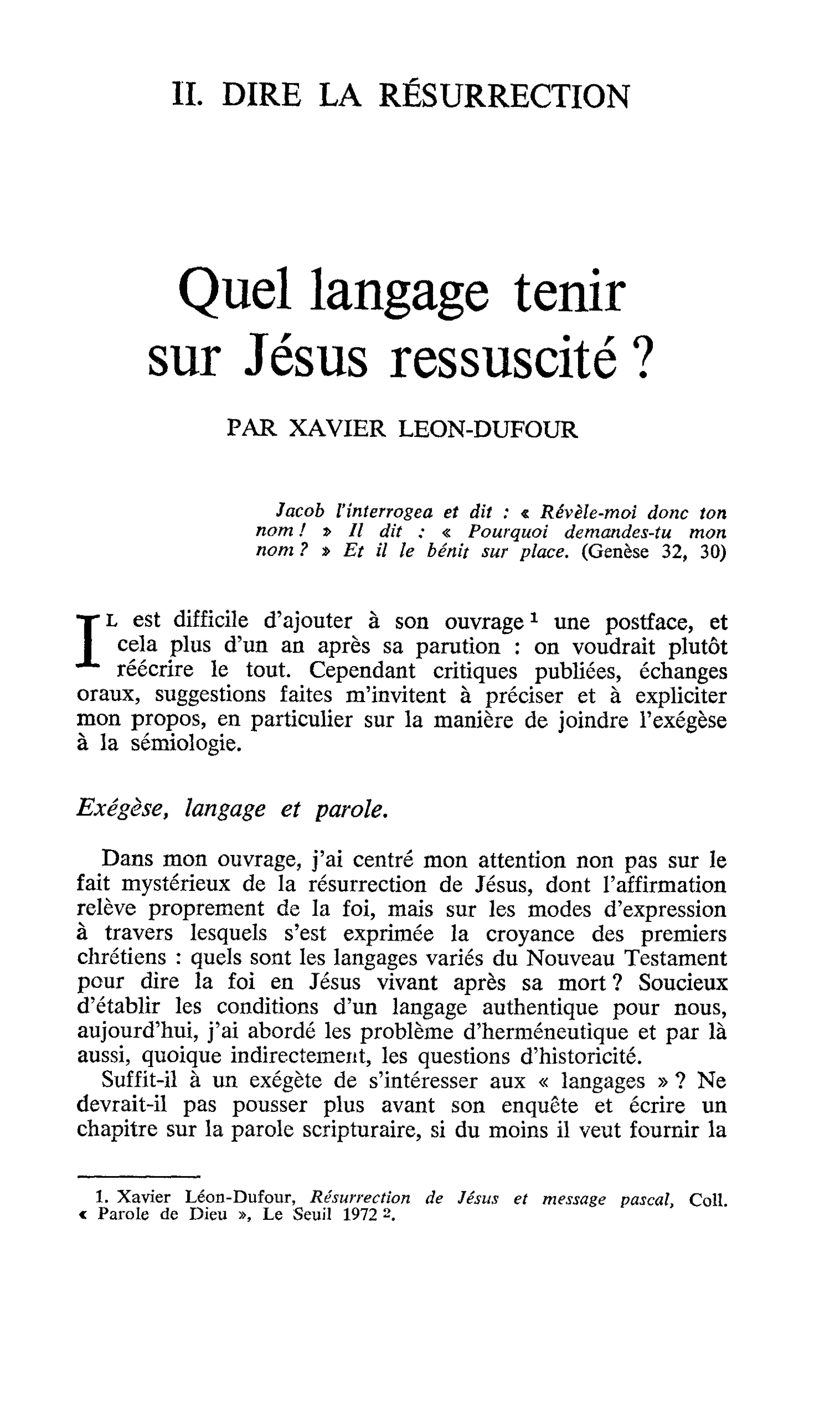 Quel langage tenir sur Jésus ressuscité ?
