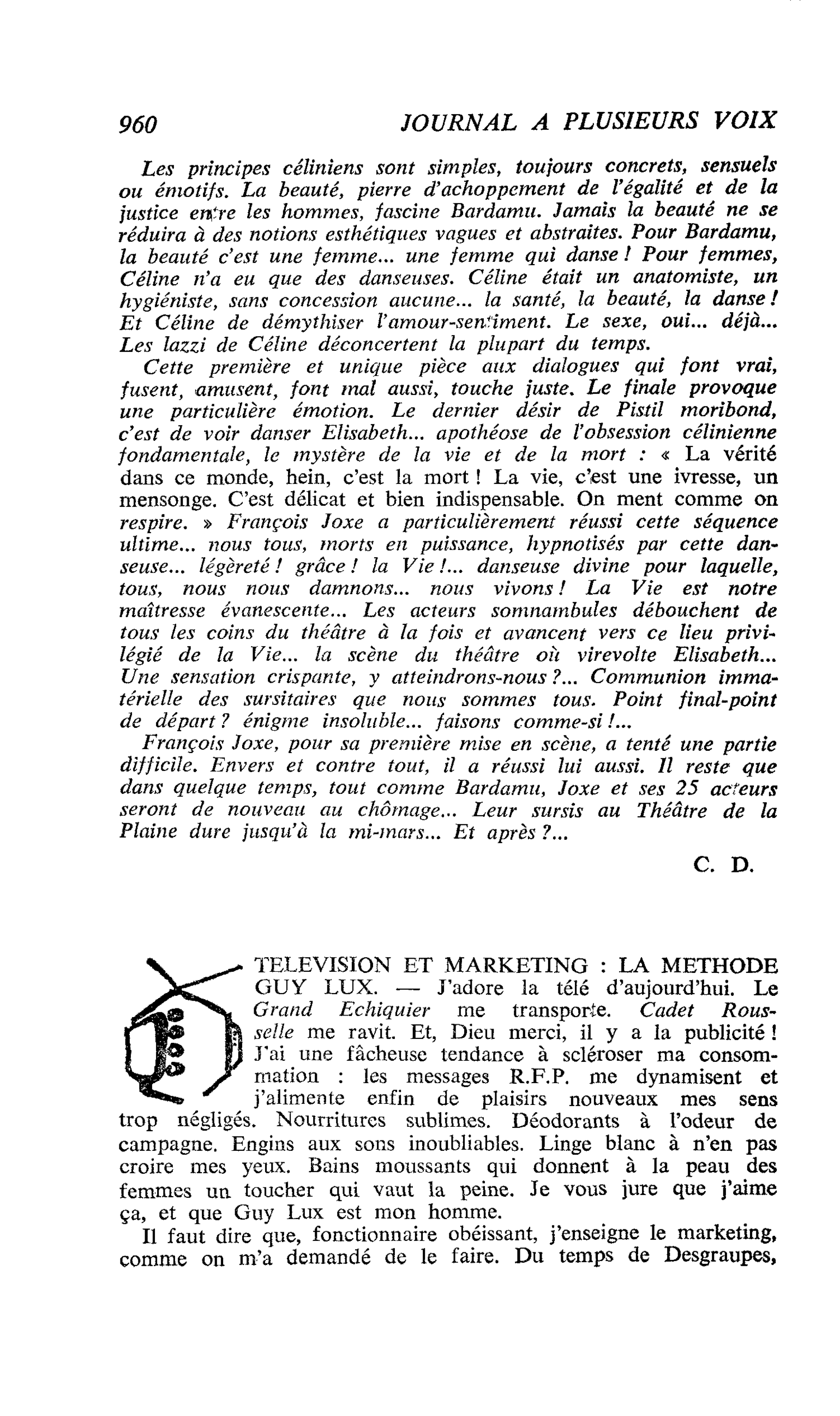 TELEVISION ET MARKETING : LA METHODE GUY LUX