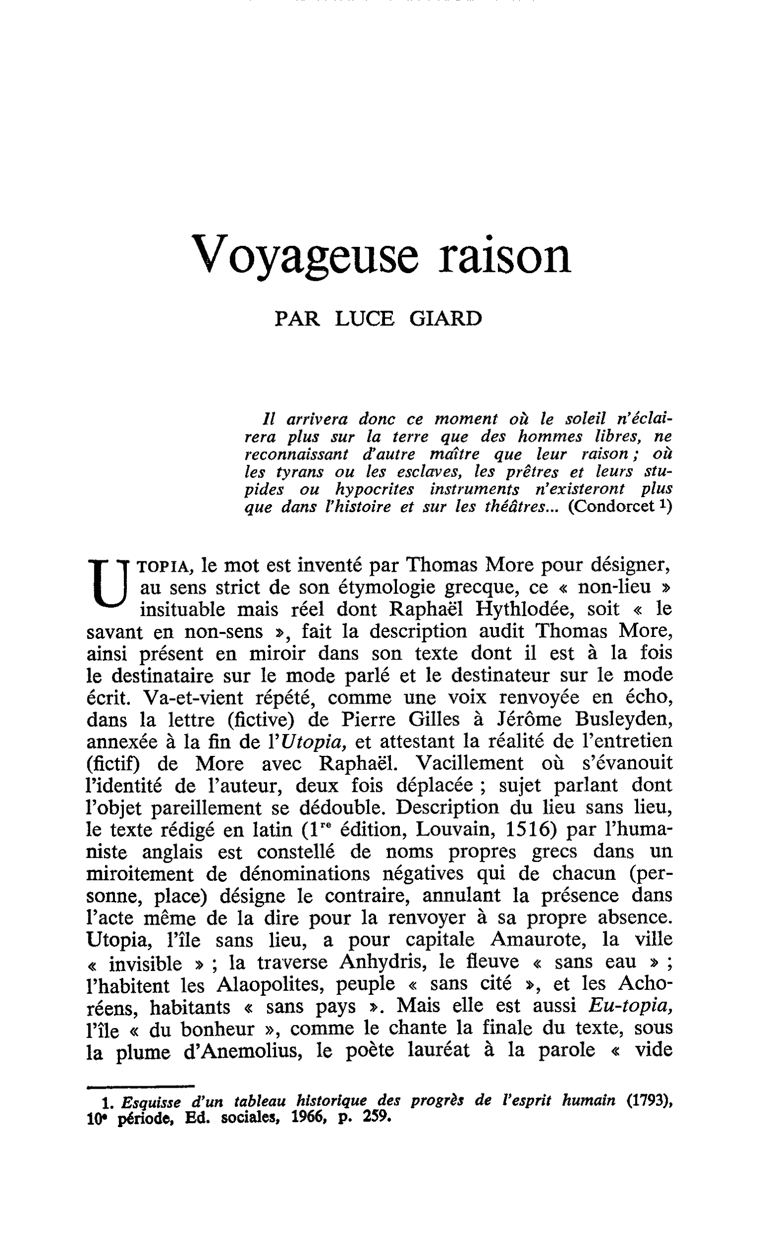 Voyageuse raison