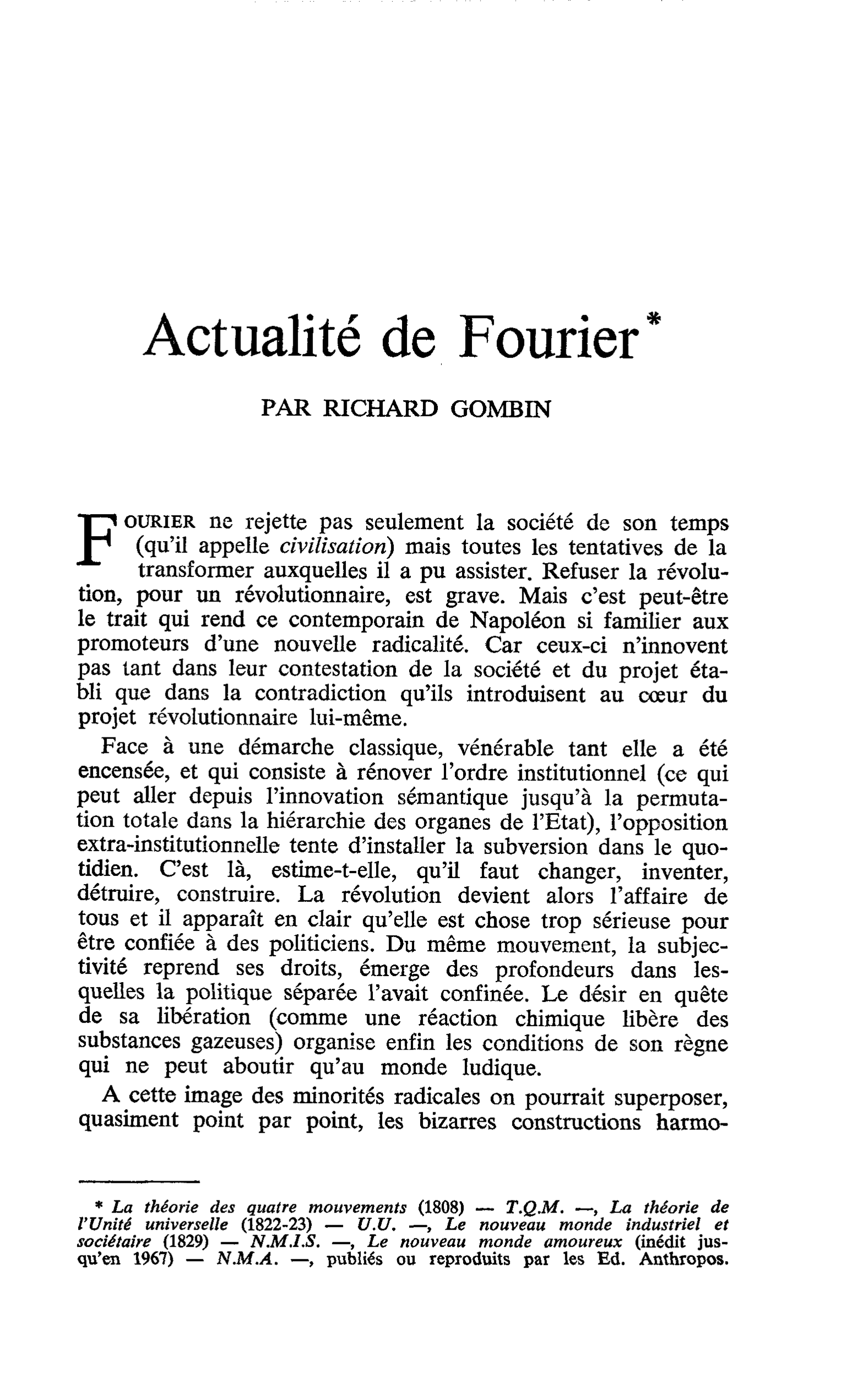 Actualité de Fourier