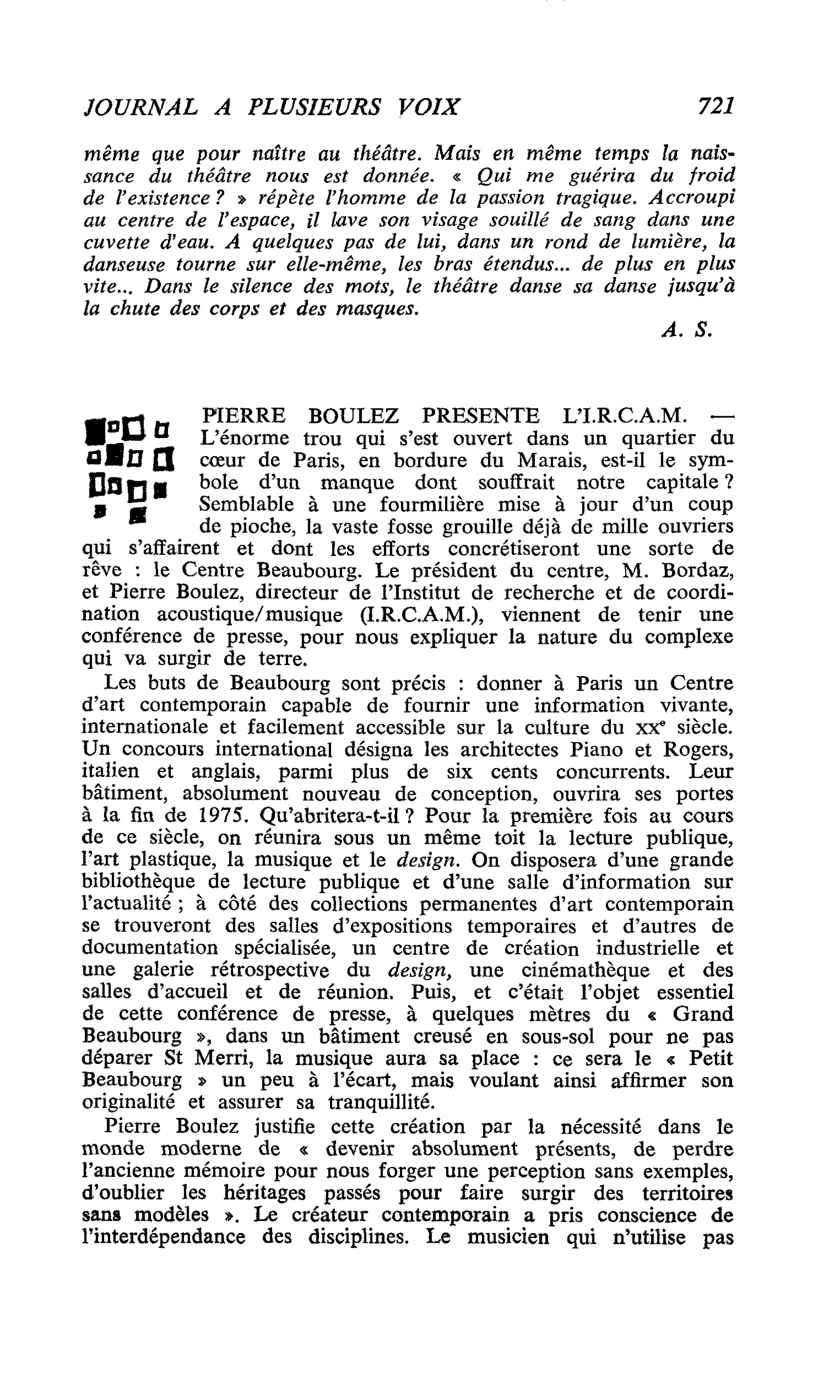 PIERRE BOULEZ PRESENTE L’I.R.C.A.M.