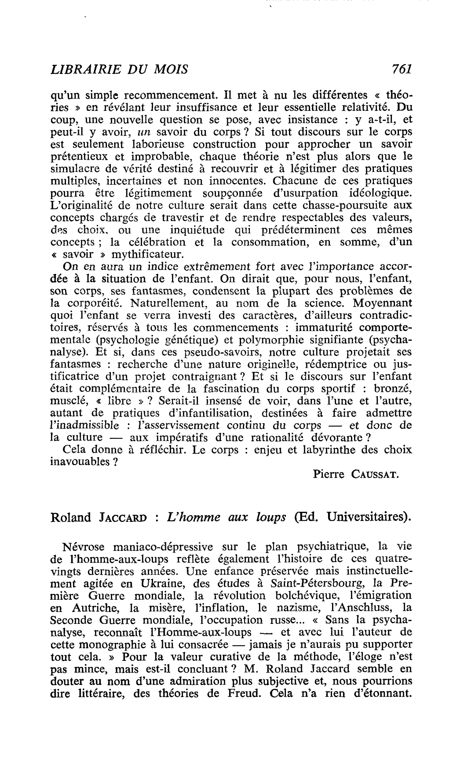 Roland Jaccard : L’homme aux loups