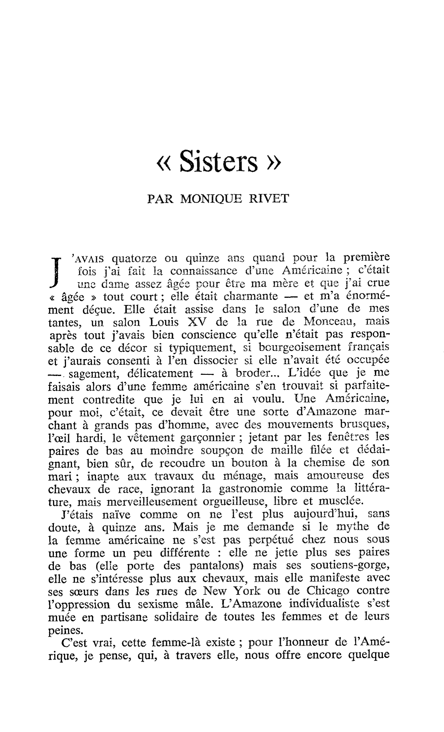 « Sisters »