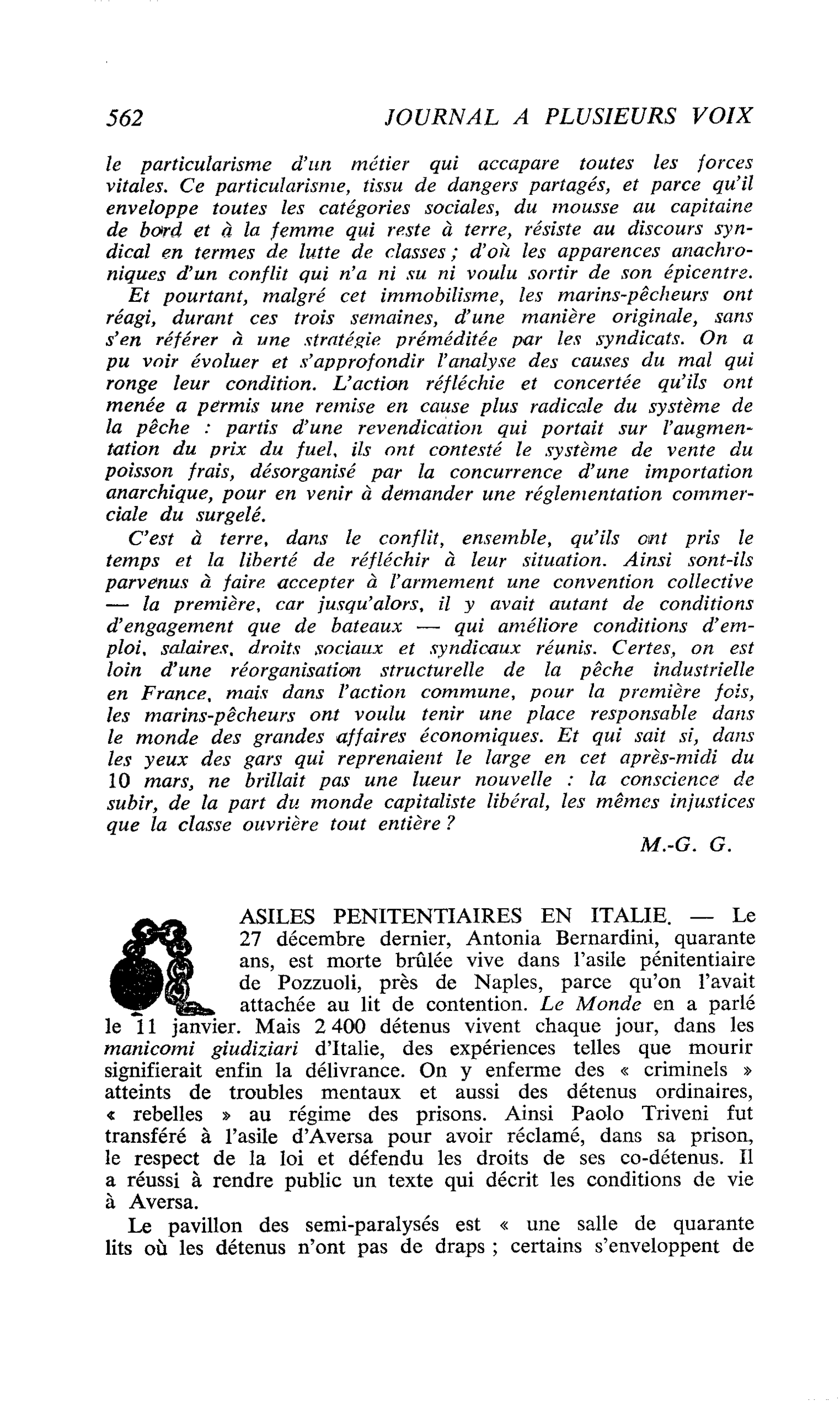 ASILES PENITENTIAIRES EN ITALIE