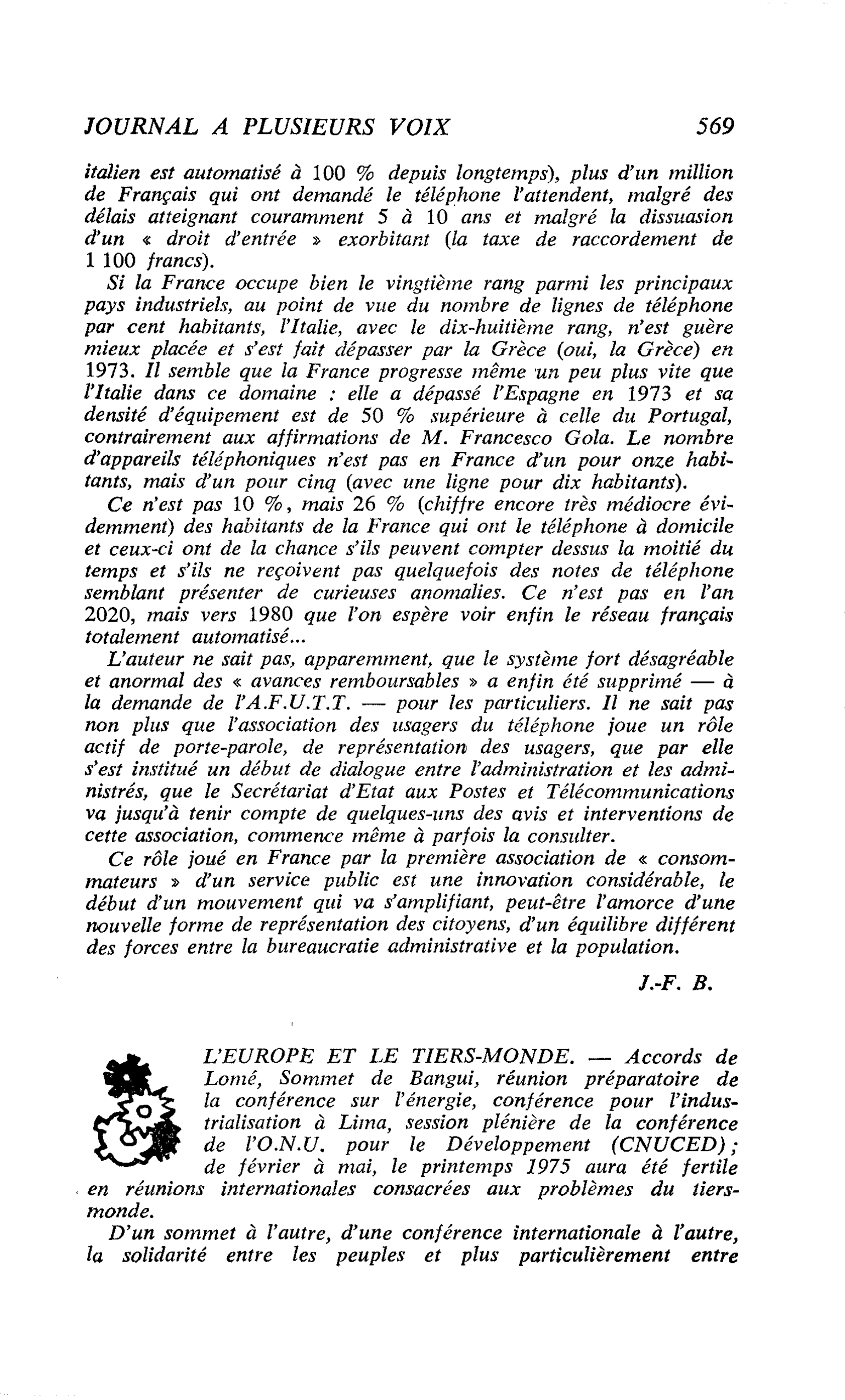 L’EUROPE ET LE TIERS-MONDE