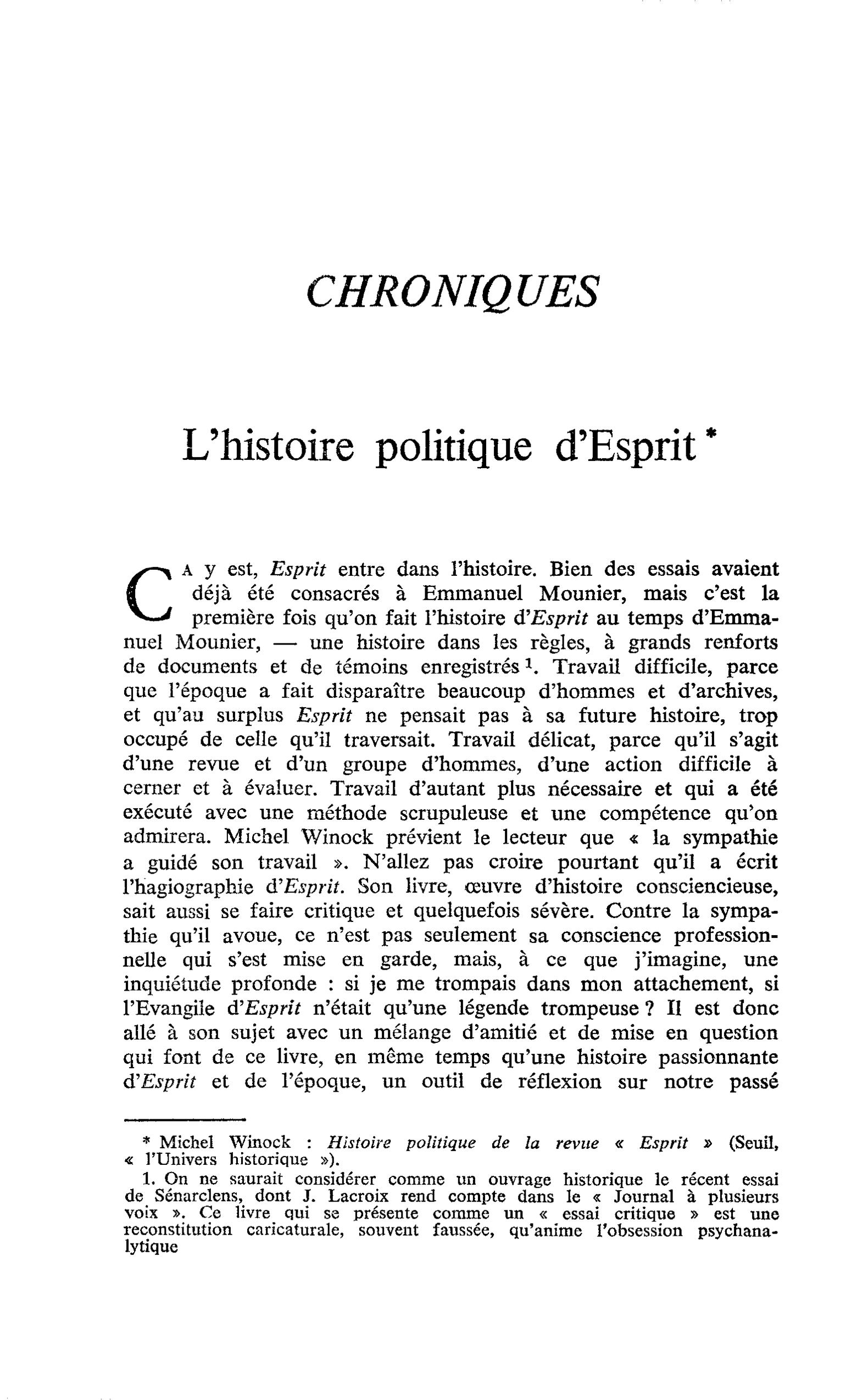 L’histoire politique d’Esprit