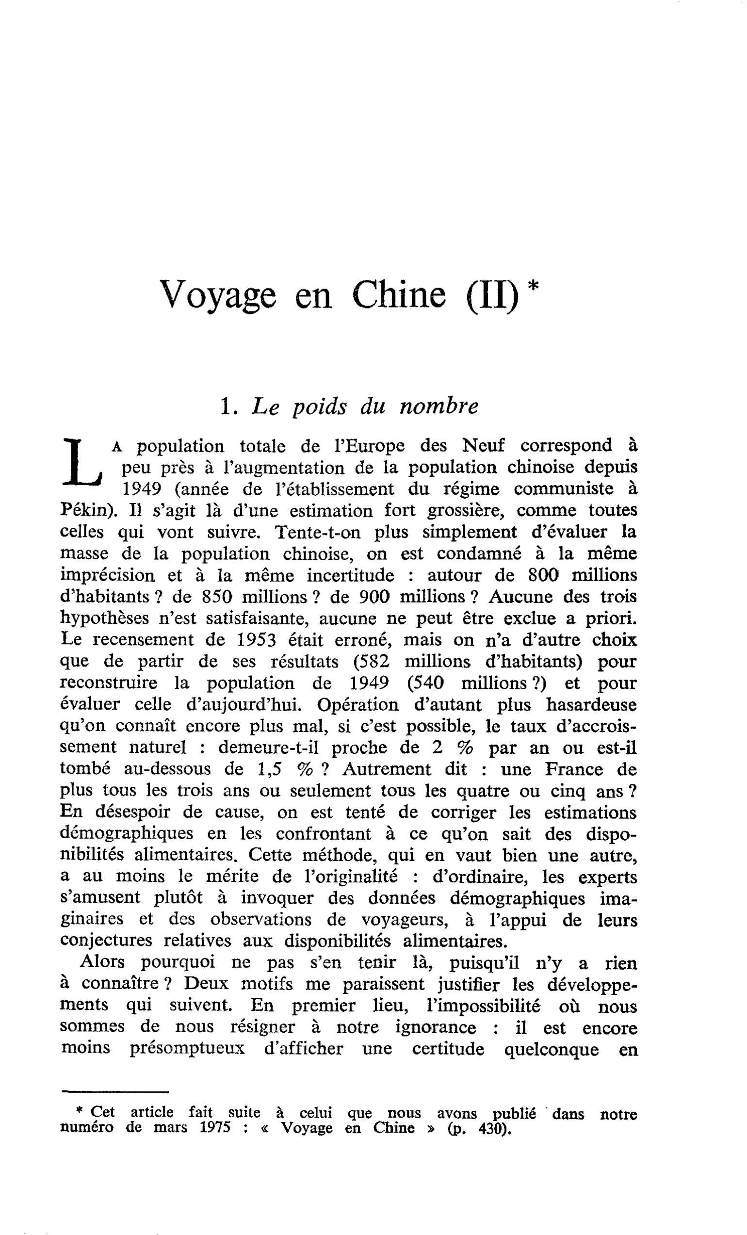 Voyage en Chine (II)