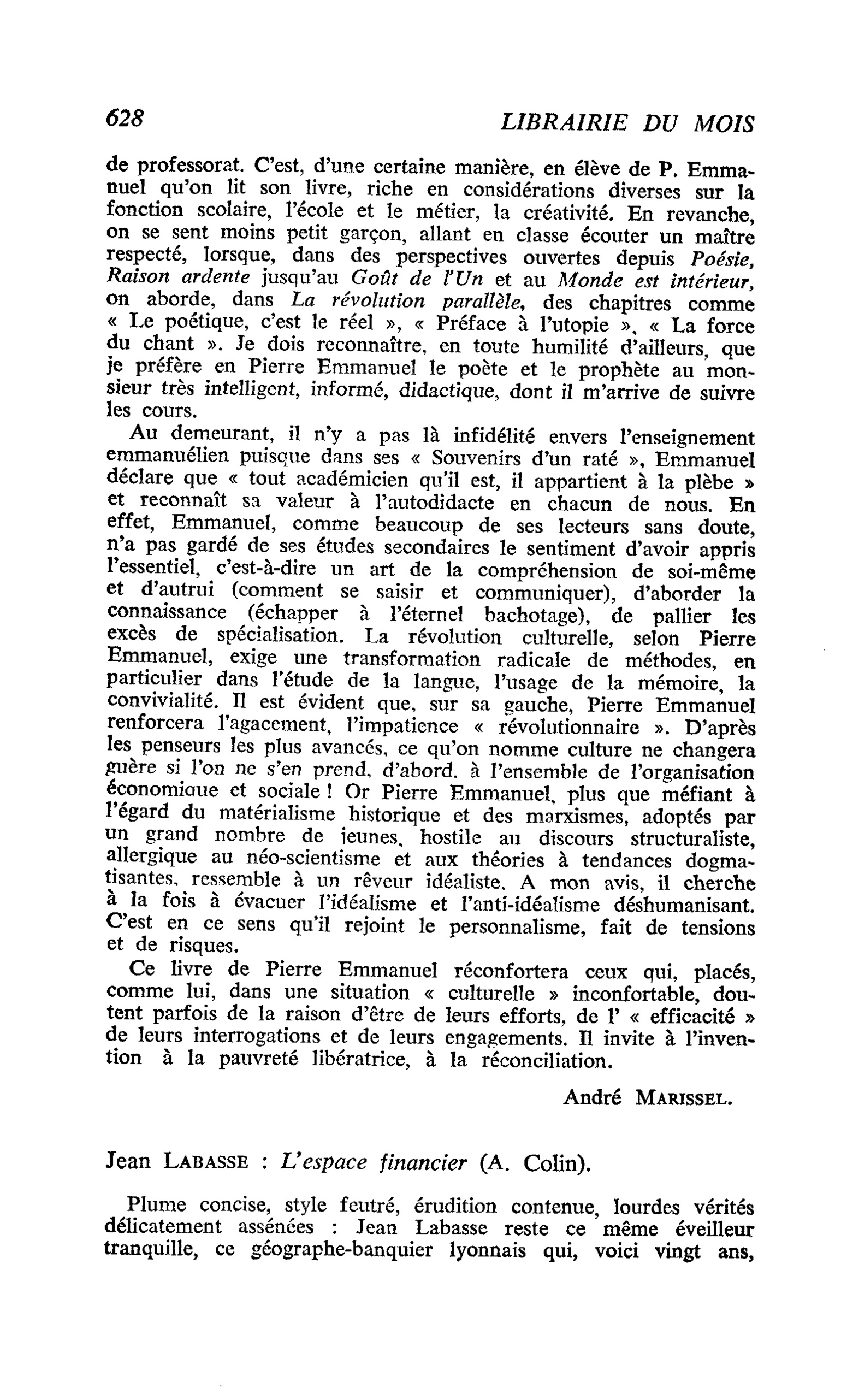 Jean Labasse : L’espace financier