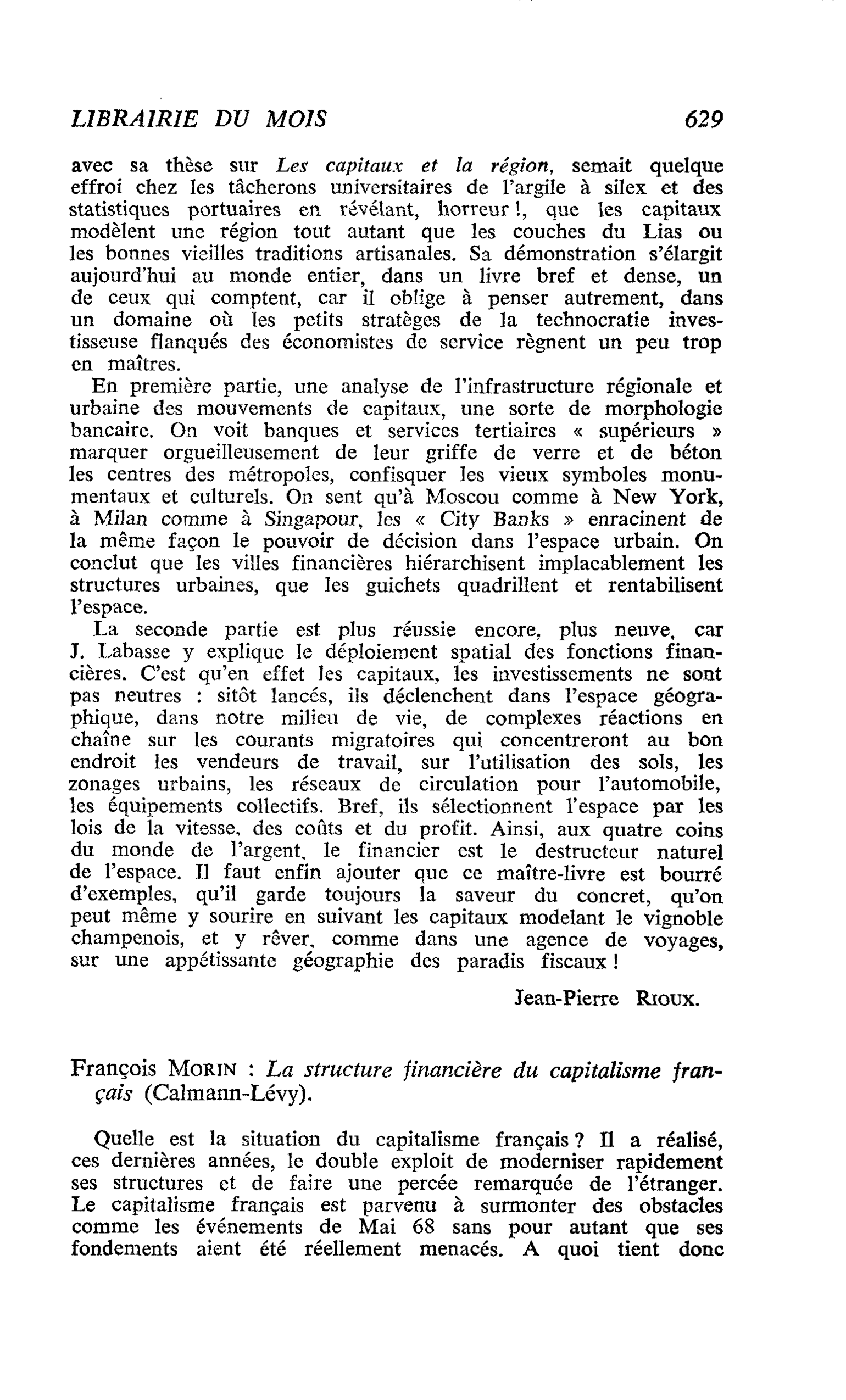 François Morin : La structure financière du capitalisme français