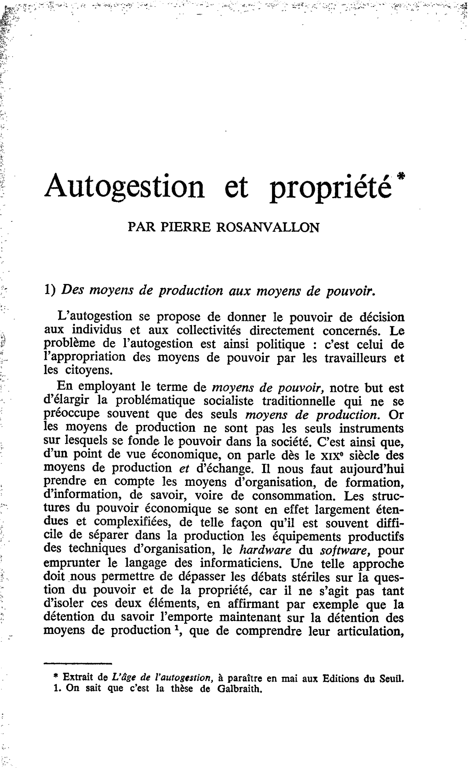 Autogestion et propriété