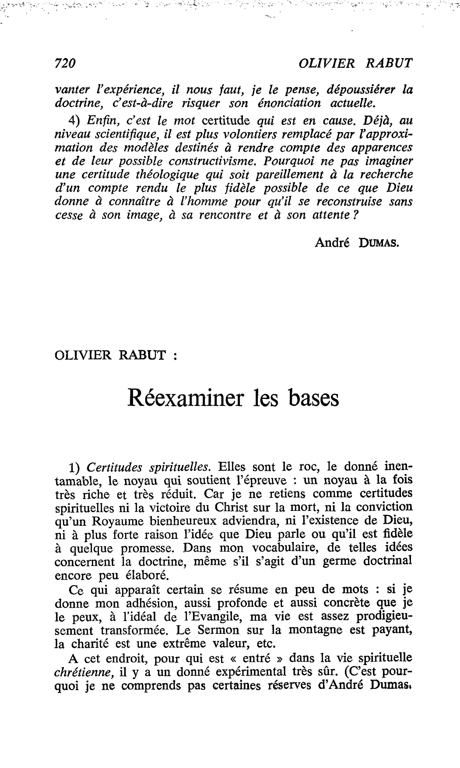 Réexaminer les bases