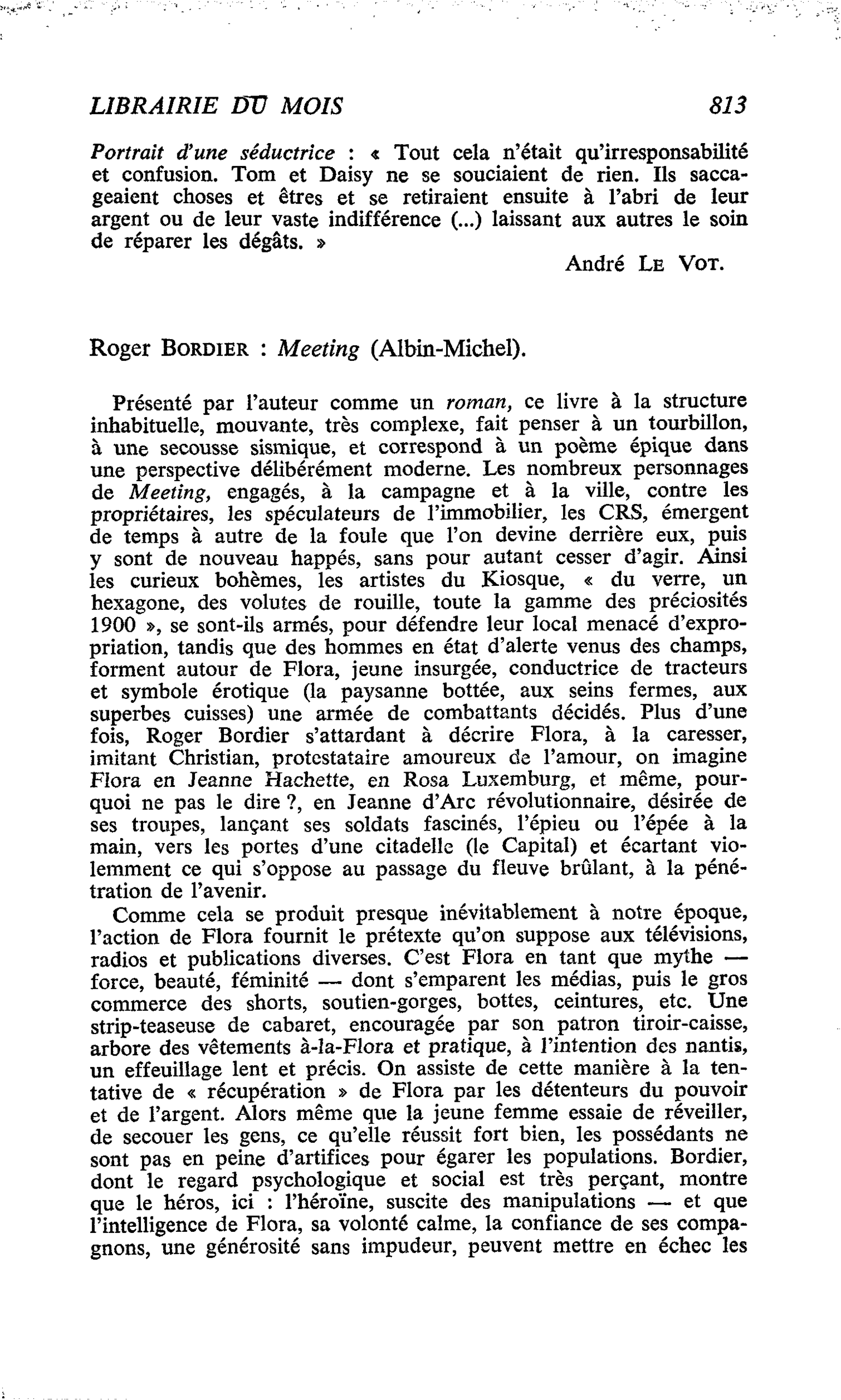 Roger Bordier : Meeting