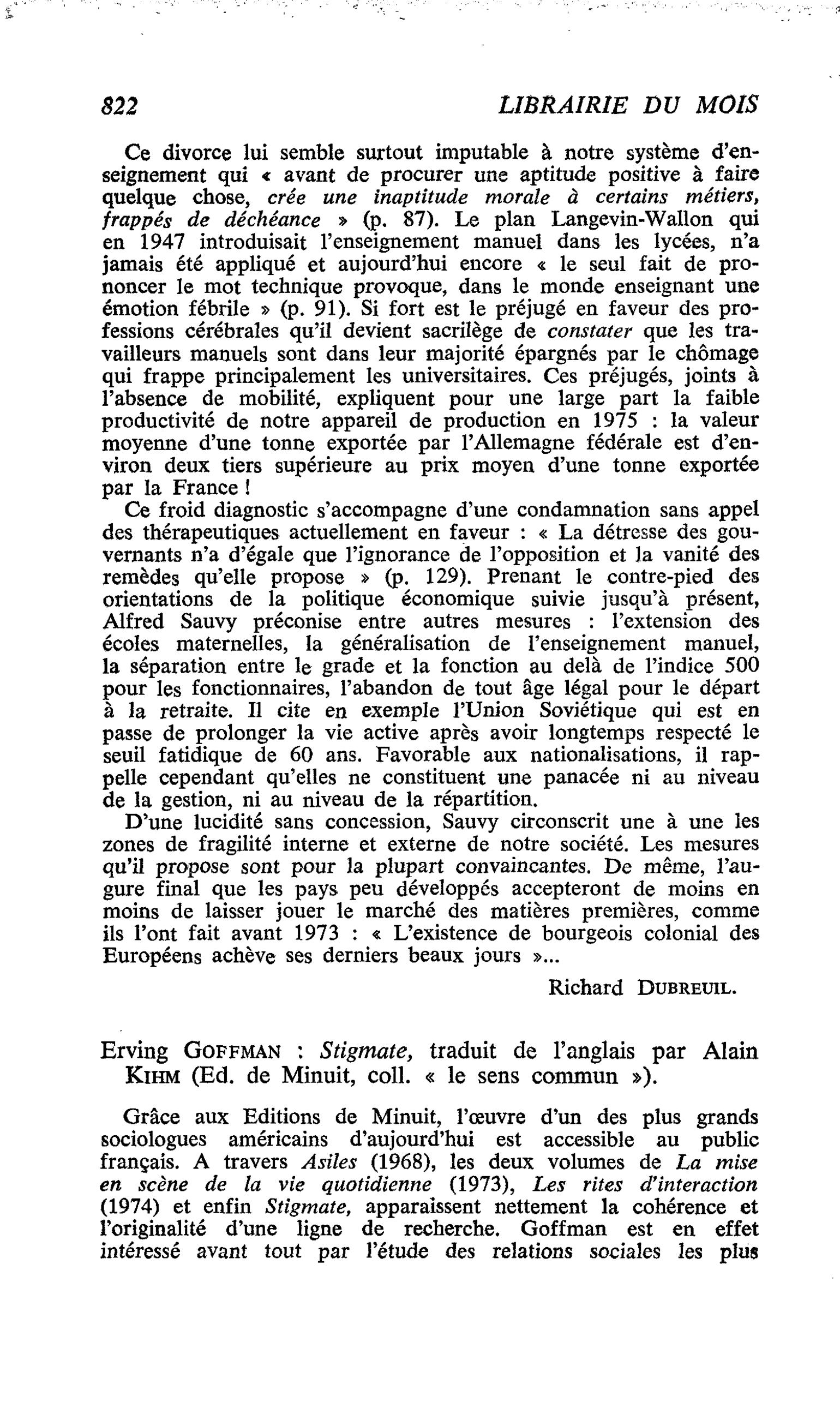 Erving Goffman : Stigmate