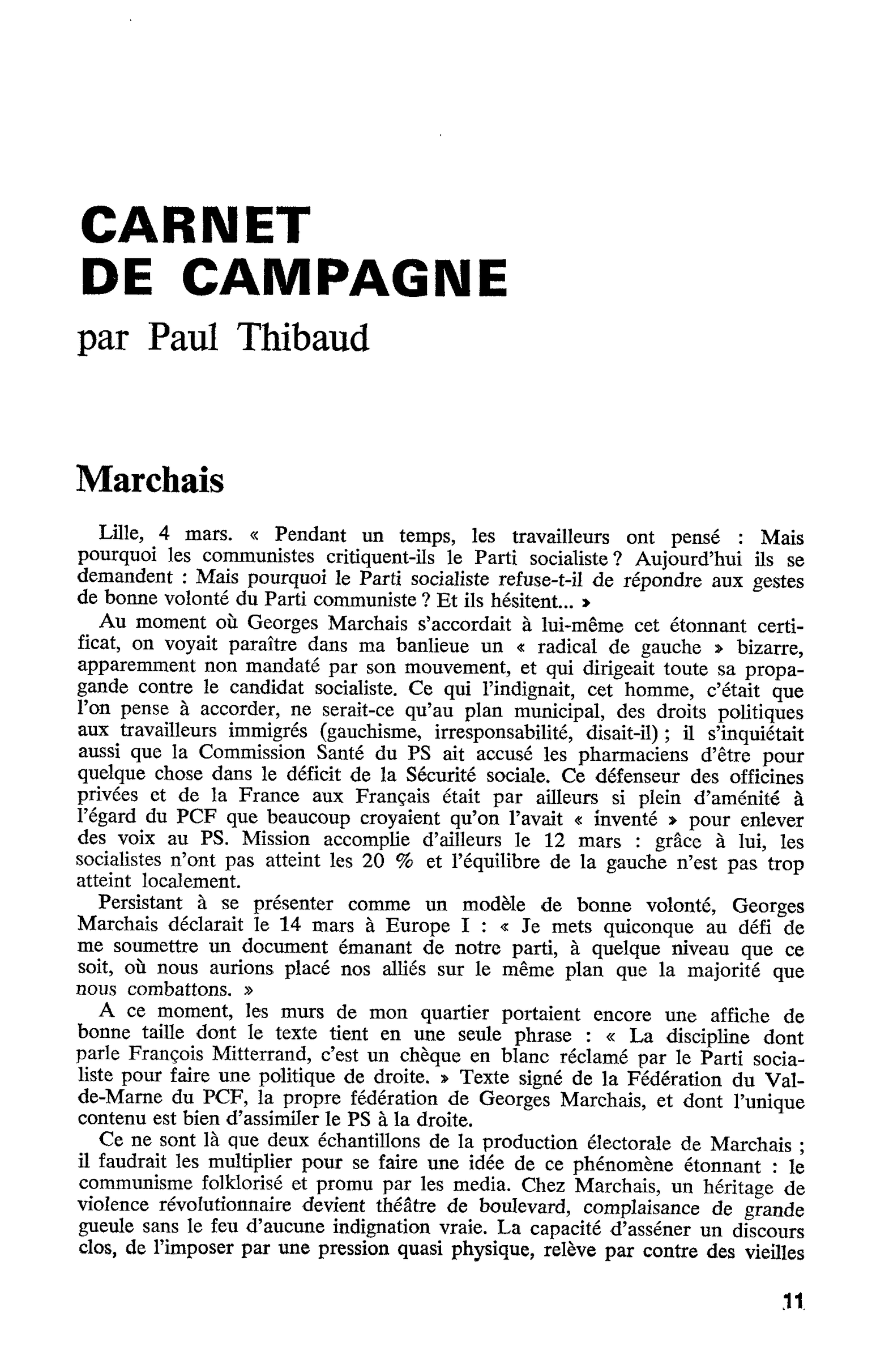 CARNET DE CAMPAGNE