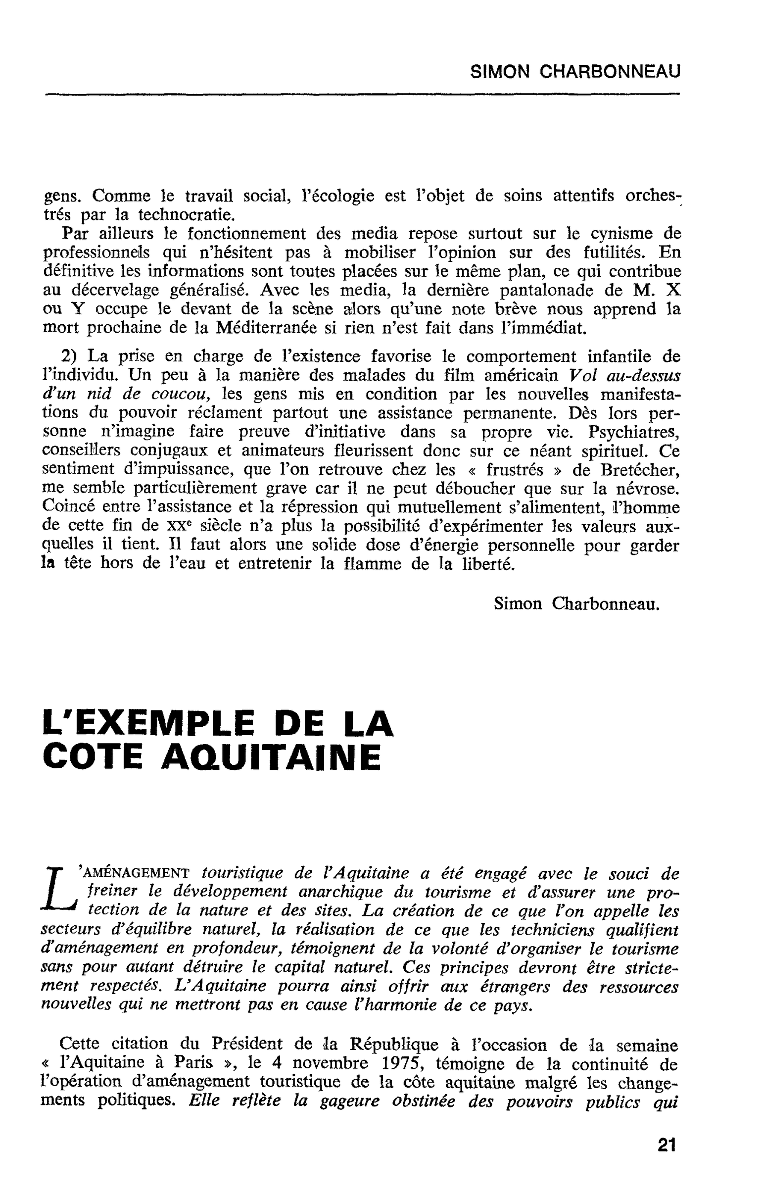 L’EXEMPLE DE LA COTE AQUITAINE