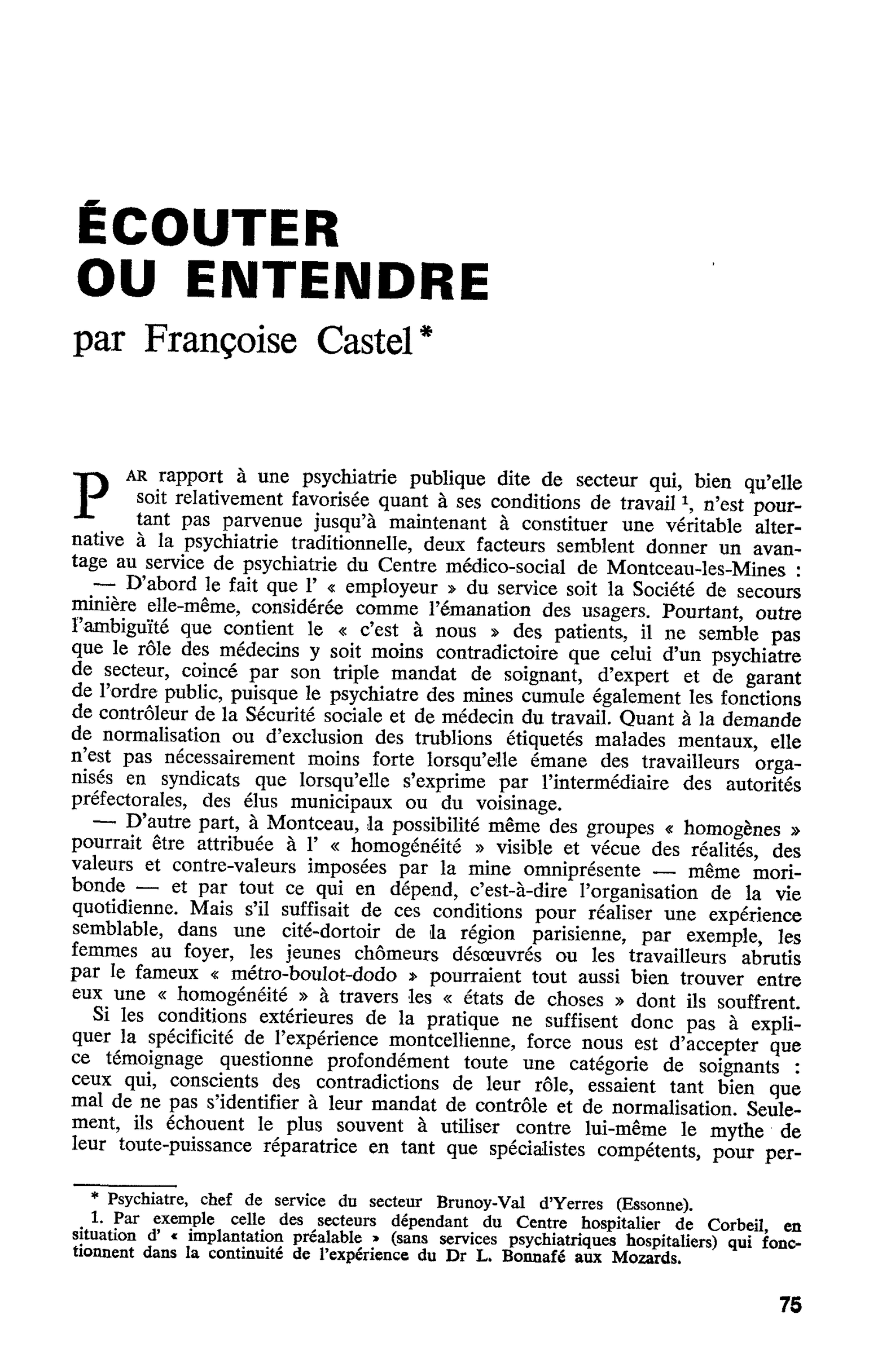 ÉCOUTER OU ENTENDRE